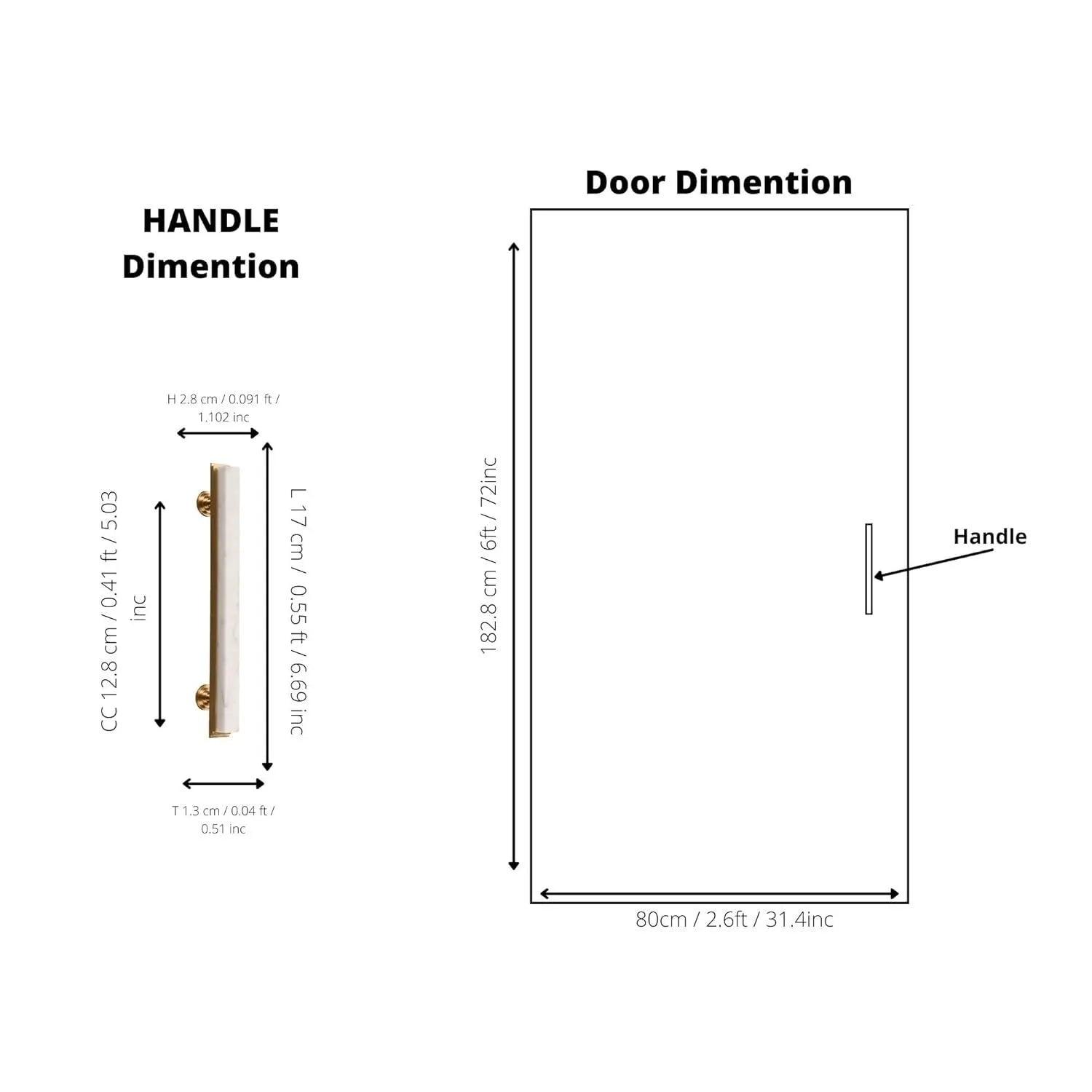 Acropolis Handle M-0010-H in white marble & brass, brushed finish, 144mm & 170mm, for modern cabinets by Mantara