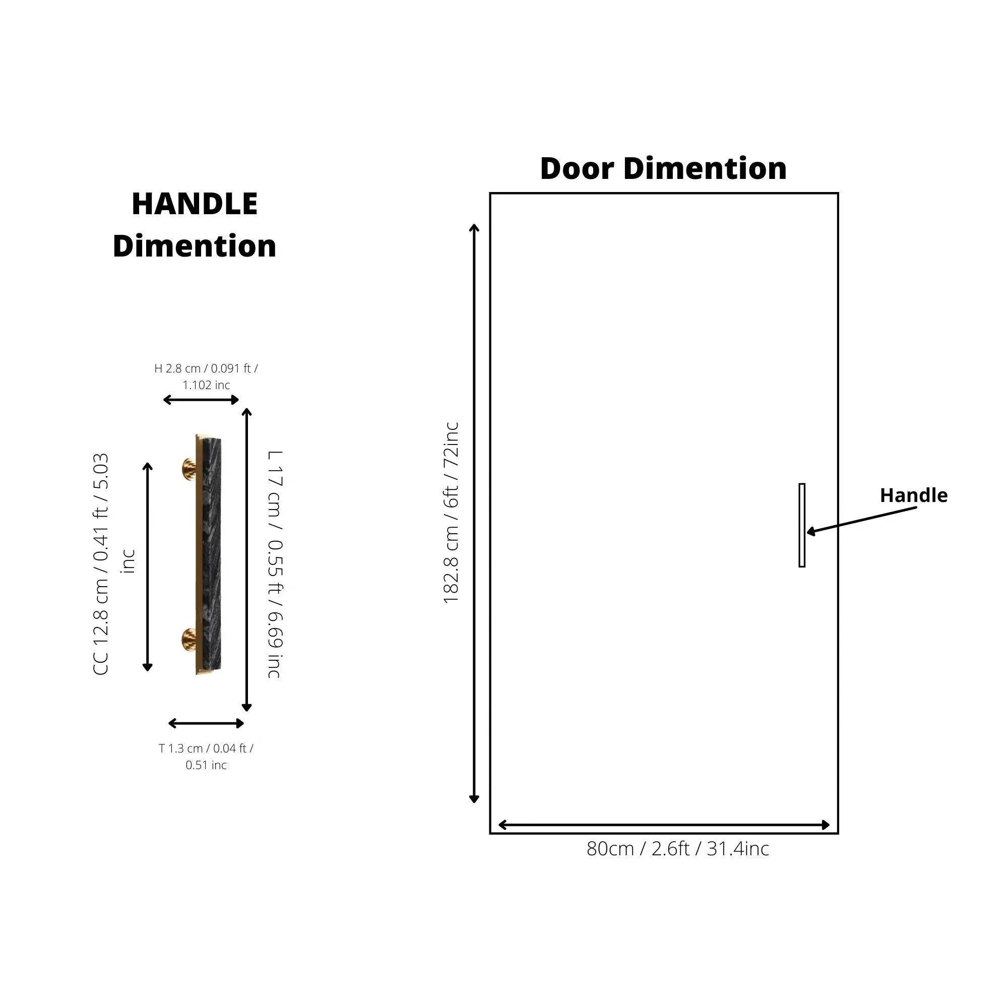 Acropolis solid brass & marble cabinet handle, white|green|grey finish, by Mantara, model M-0010-H.