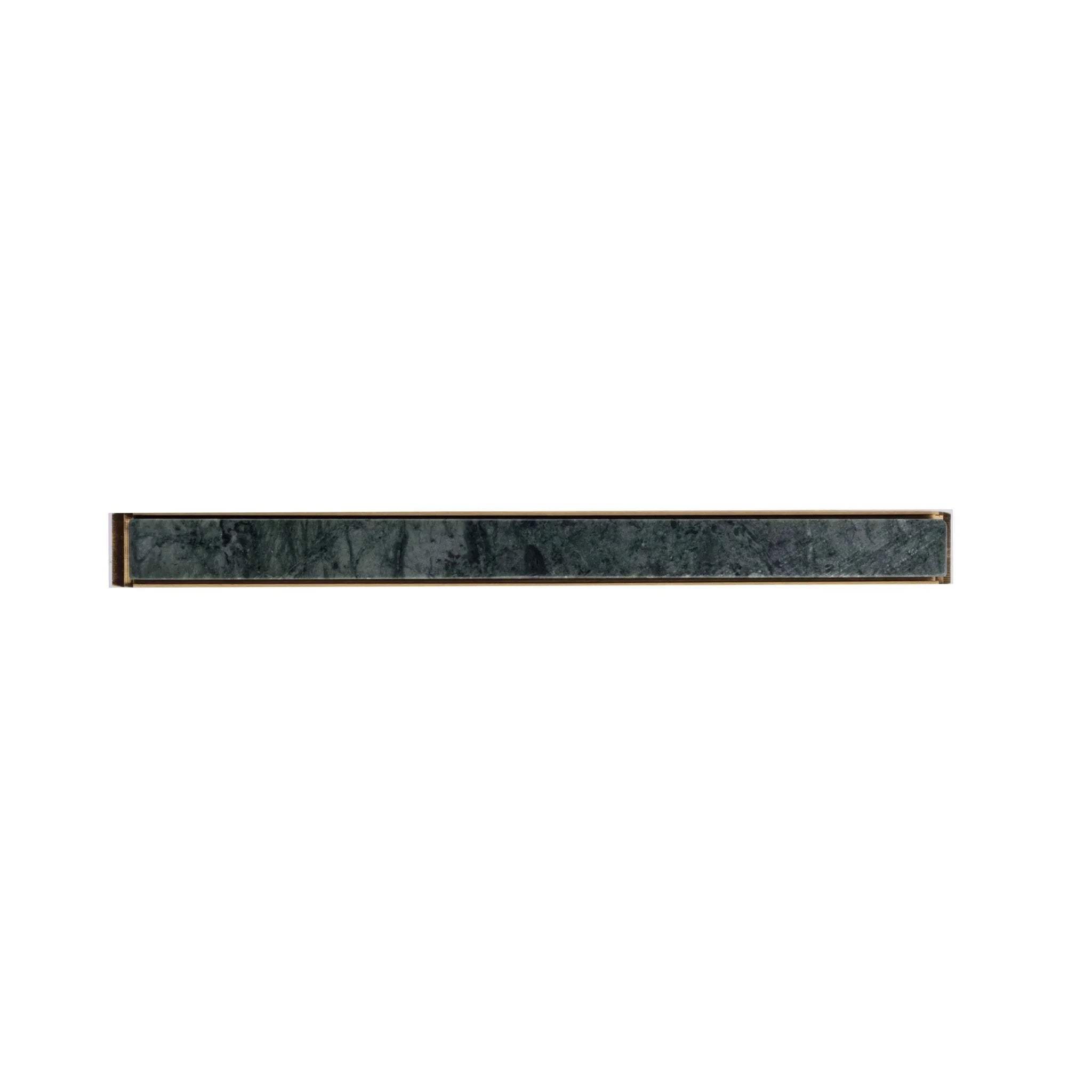 Acropolis solid brass & marble cabinet handle, white|green|grey finish, by Mantara, model M-0010-H.