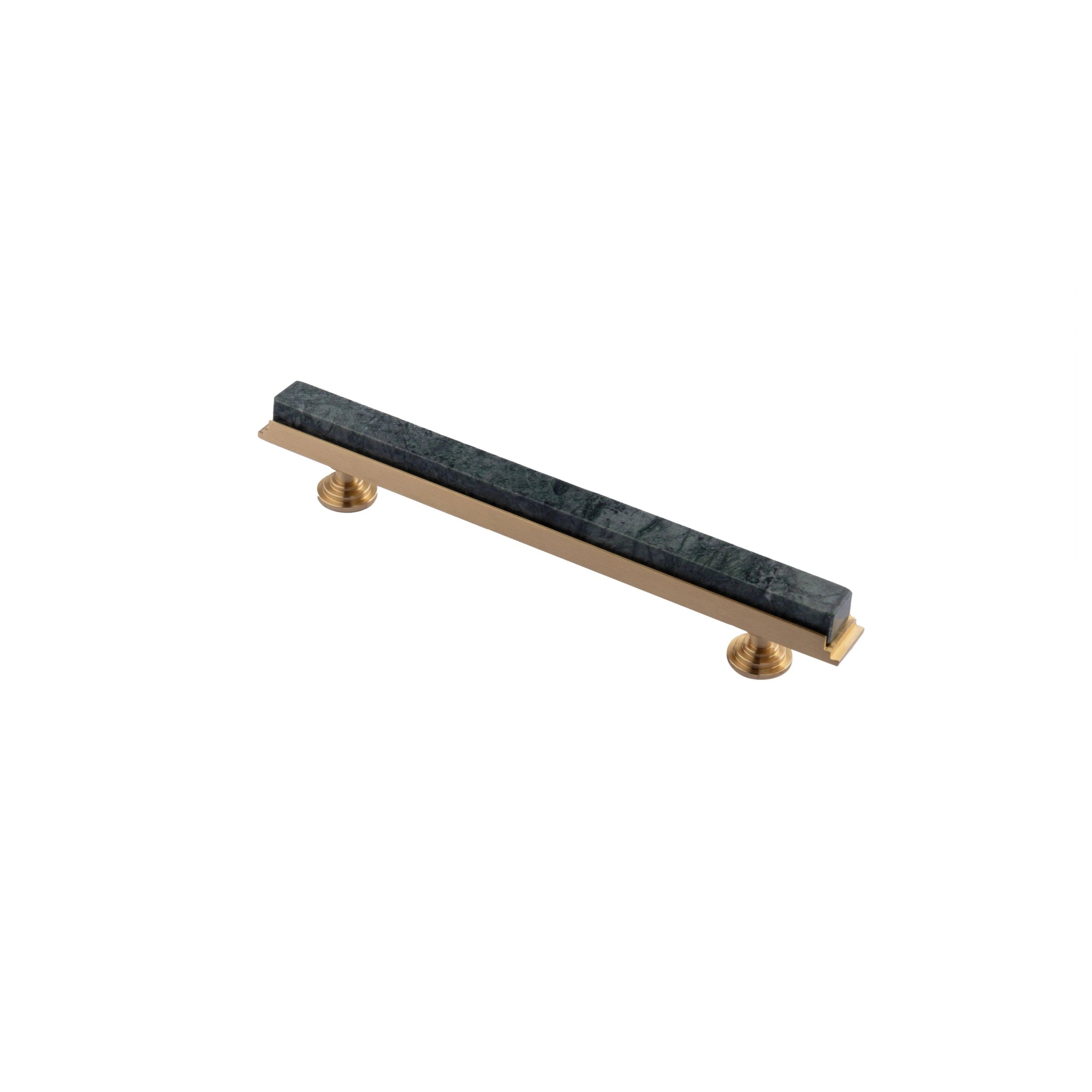 Acropolis Handle M-0010-H in Grey marble & brass, brushed finish, 144mm & 170mm, for modern cabinets by Mantara