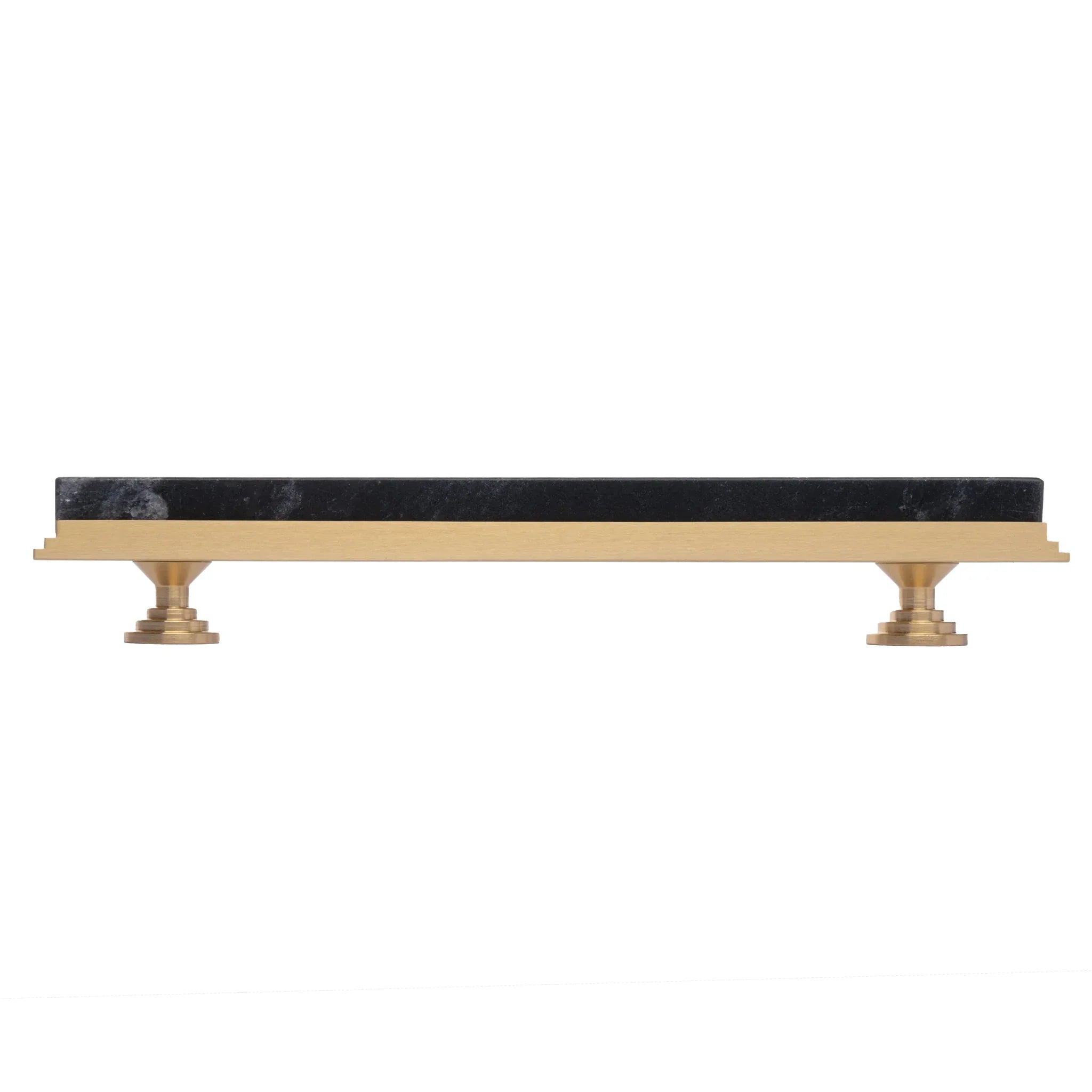Acropolis solid brass & marble cabinet handle, white|green|grey finish, by Mantara, model M-0010-H.