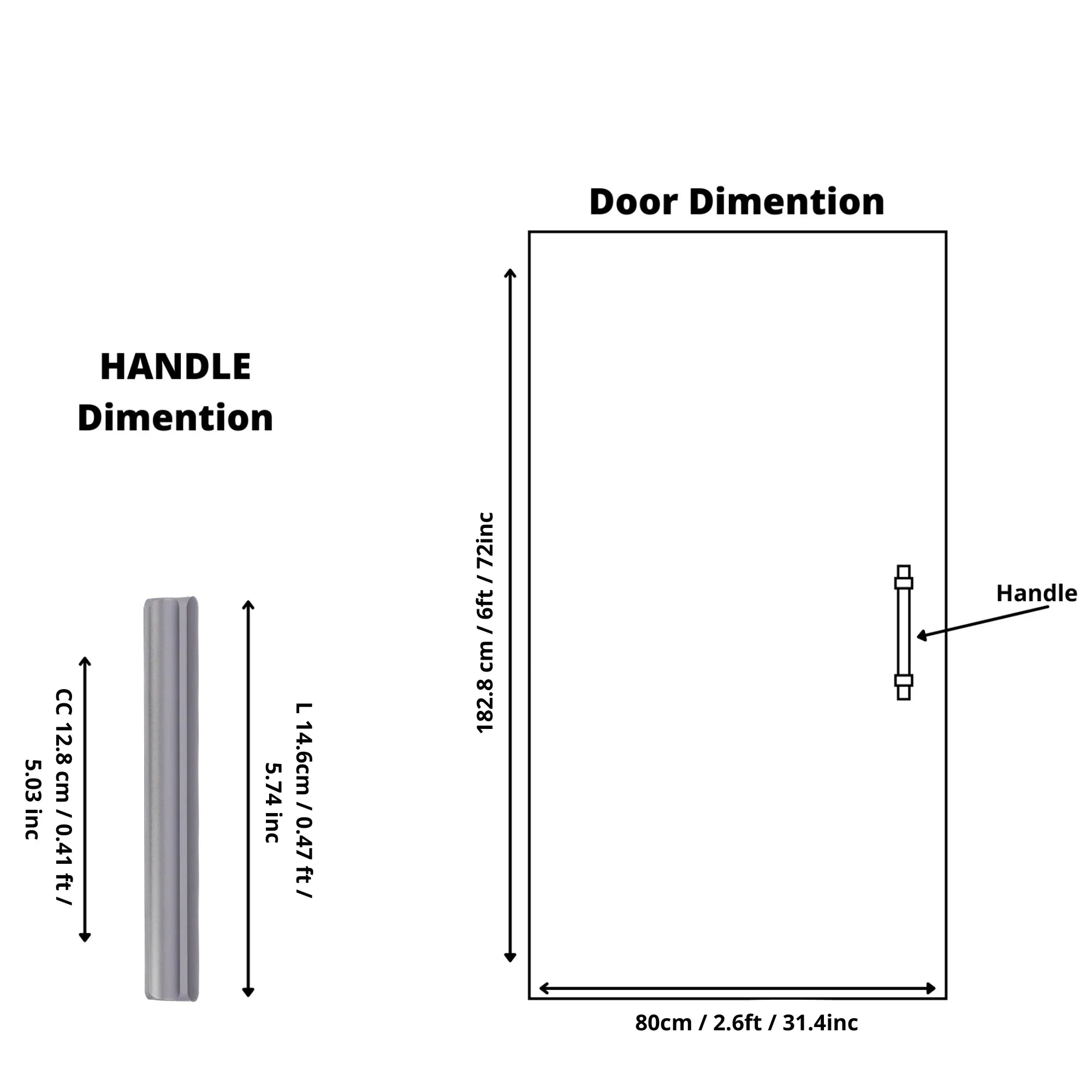 Adele Handle is a modern aluminum handle in black and grey | buy handles | buy door hardware online, Mantara AL-0016