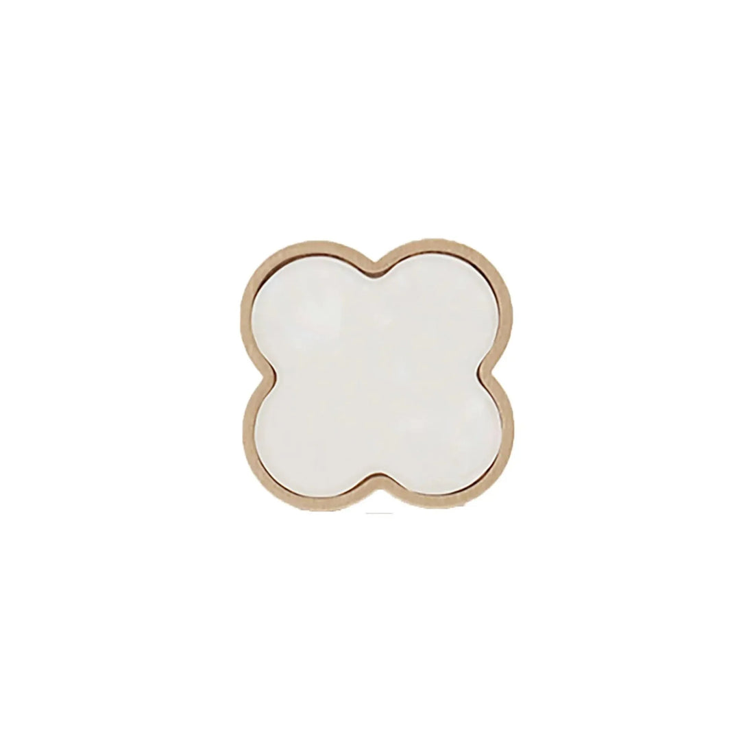 Acrylic and brass round drawer knob in shell white finish by Mantara for cabinets, wardrobes and kitchen drawers. Alhambra knob A-0006
