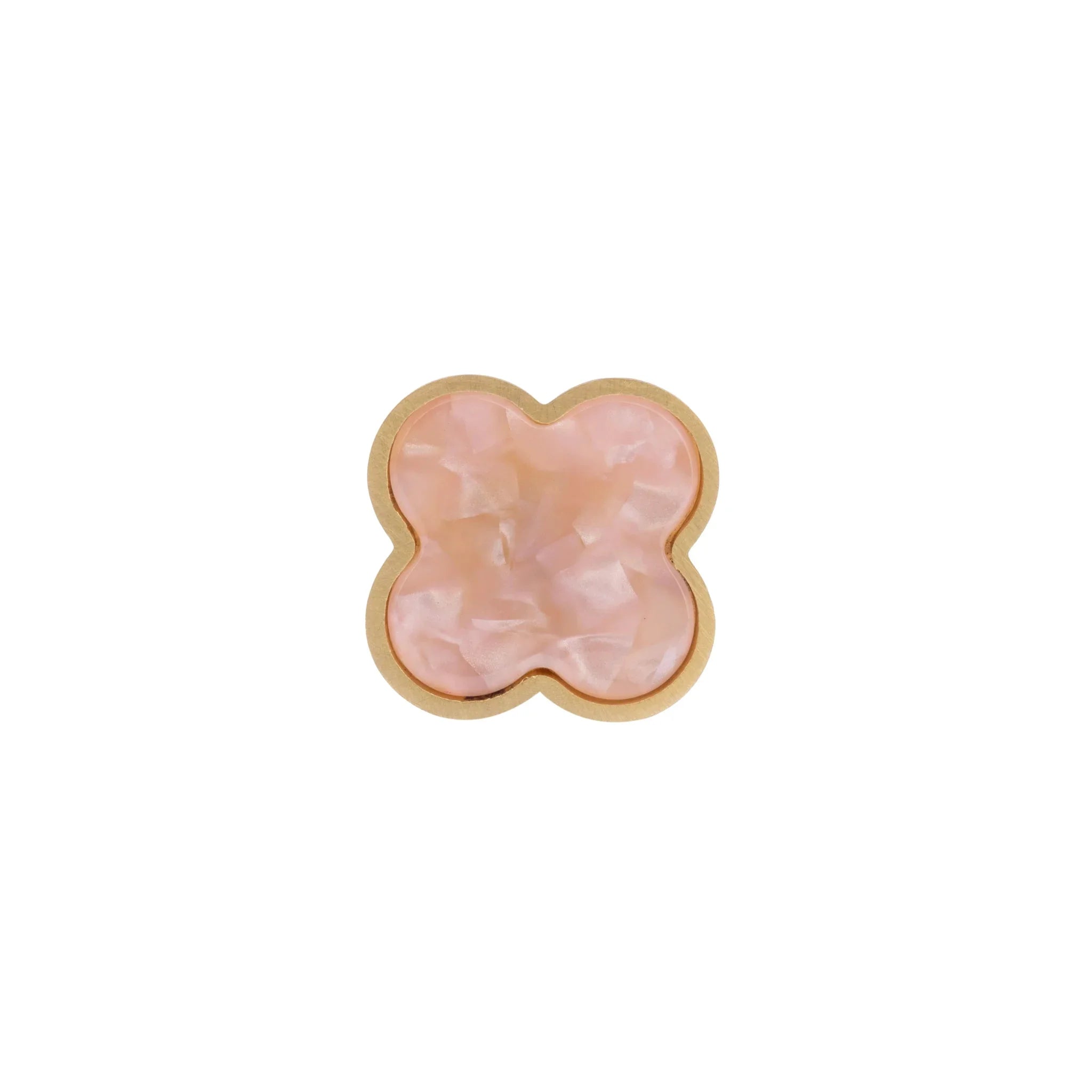 Acrylic and brass round drawer knob in Pink finish by Mantara for cabinets, wardrobes and kitchen drawers. Alhambra knob A-0006