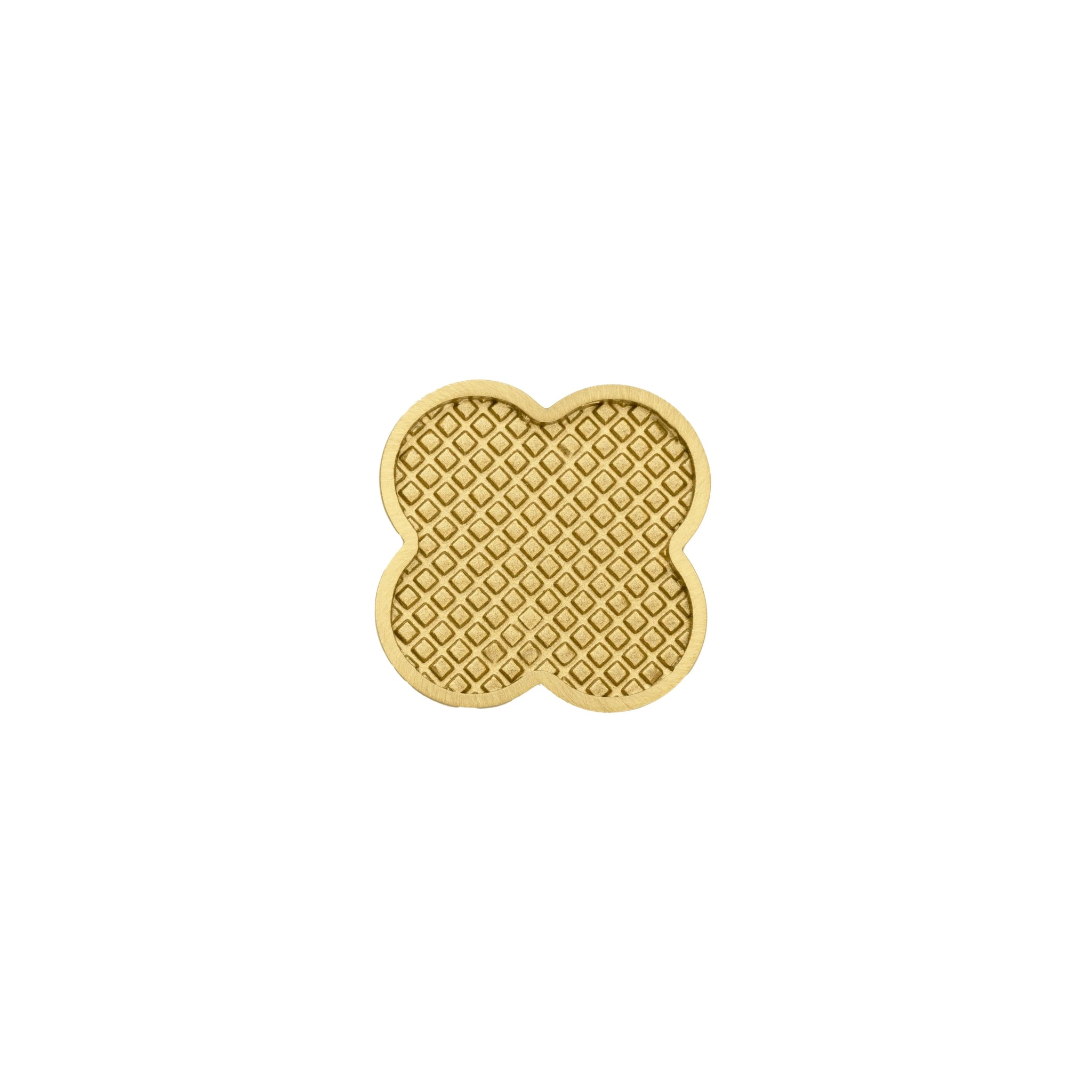 Alhambra knob made of brass and acrylic in Shell White, Dark Green, Yellow Snow, Magic Dark Pink, Magic Shell, Lattice Brass or White finishes, model A-0006 by Mantara, A-0006.