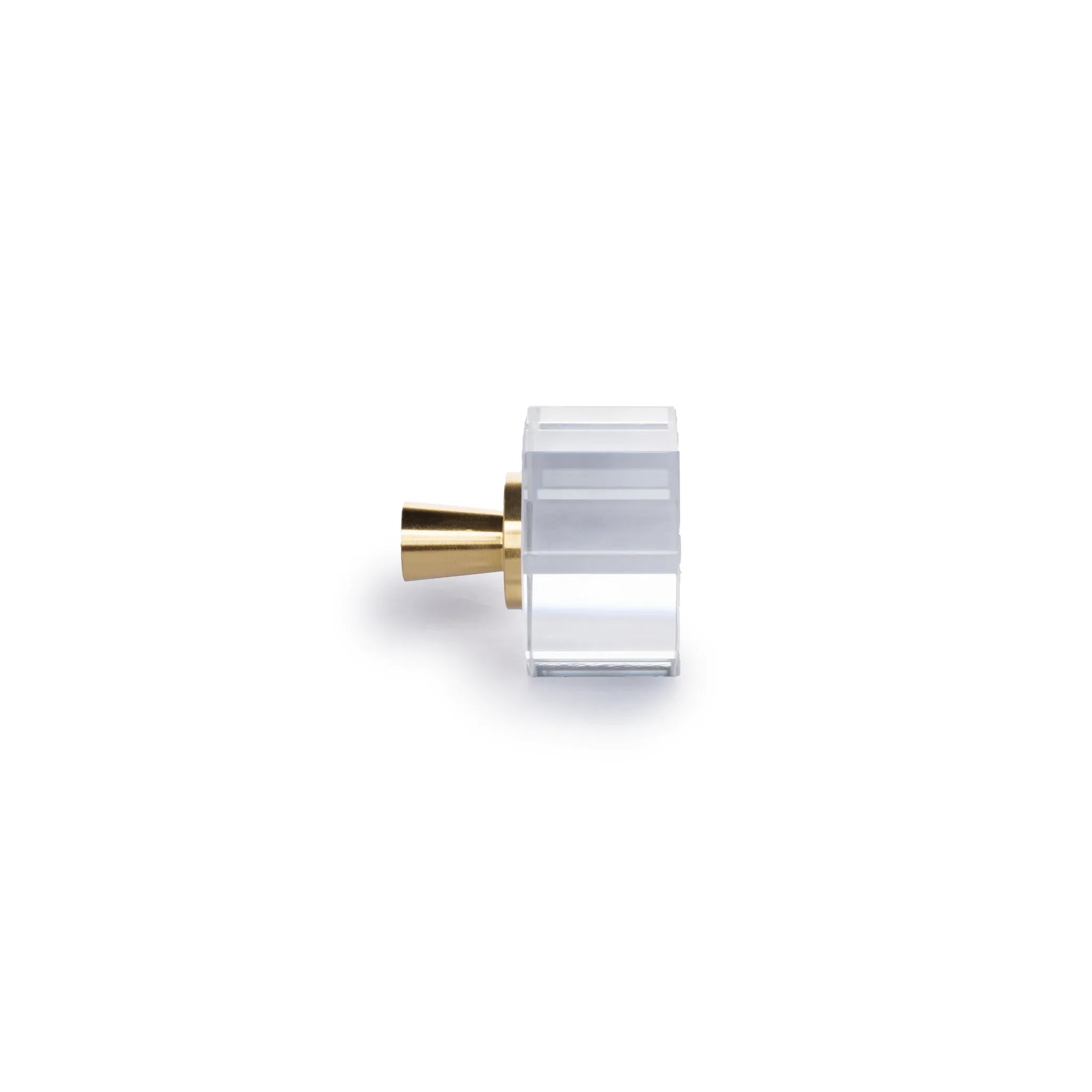 Vintage door knobs collection featuring solid brass crystal knobs in polished gold by Mantara, A-0001.