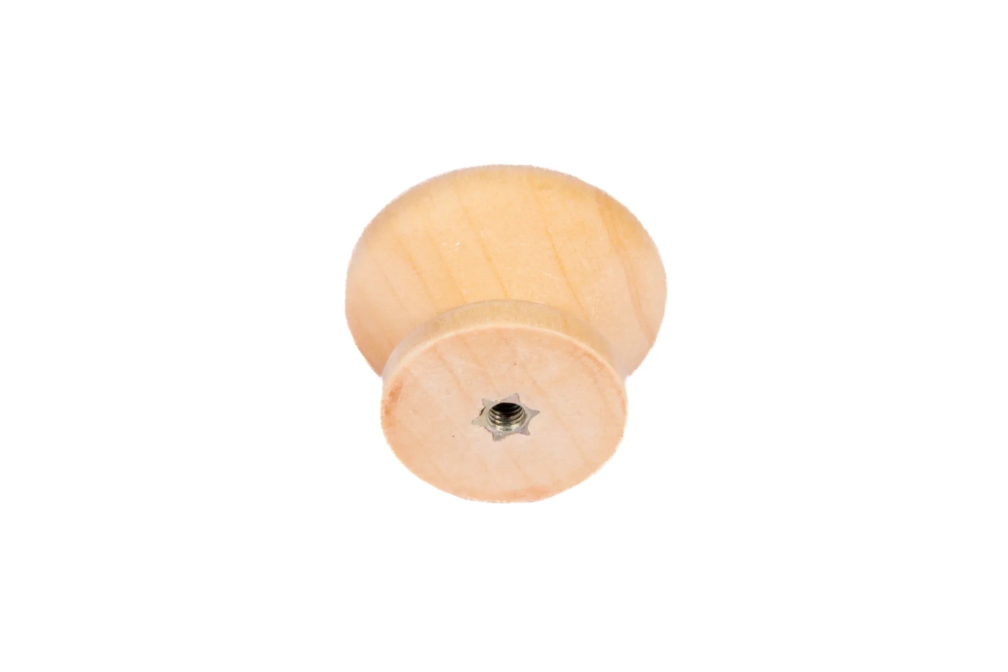 Cabinet knob made of wood in beech finish by Mantara, model W-0044 - modern wood knob for furniture.