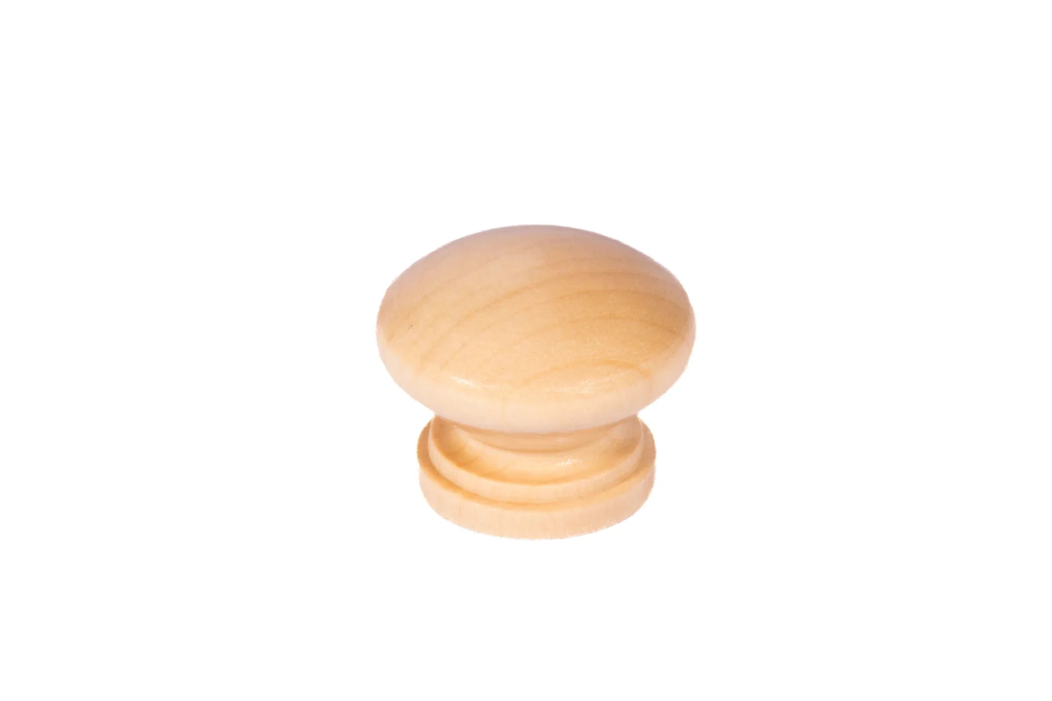 Cabinet knob made of wood in beech finish by Mantara, model W-0044 - modern wood knob for furniture.