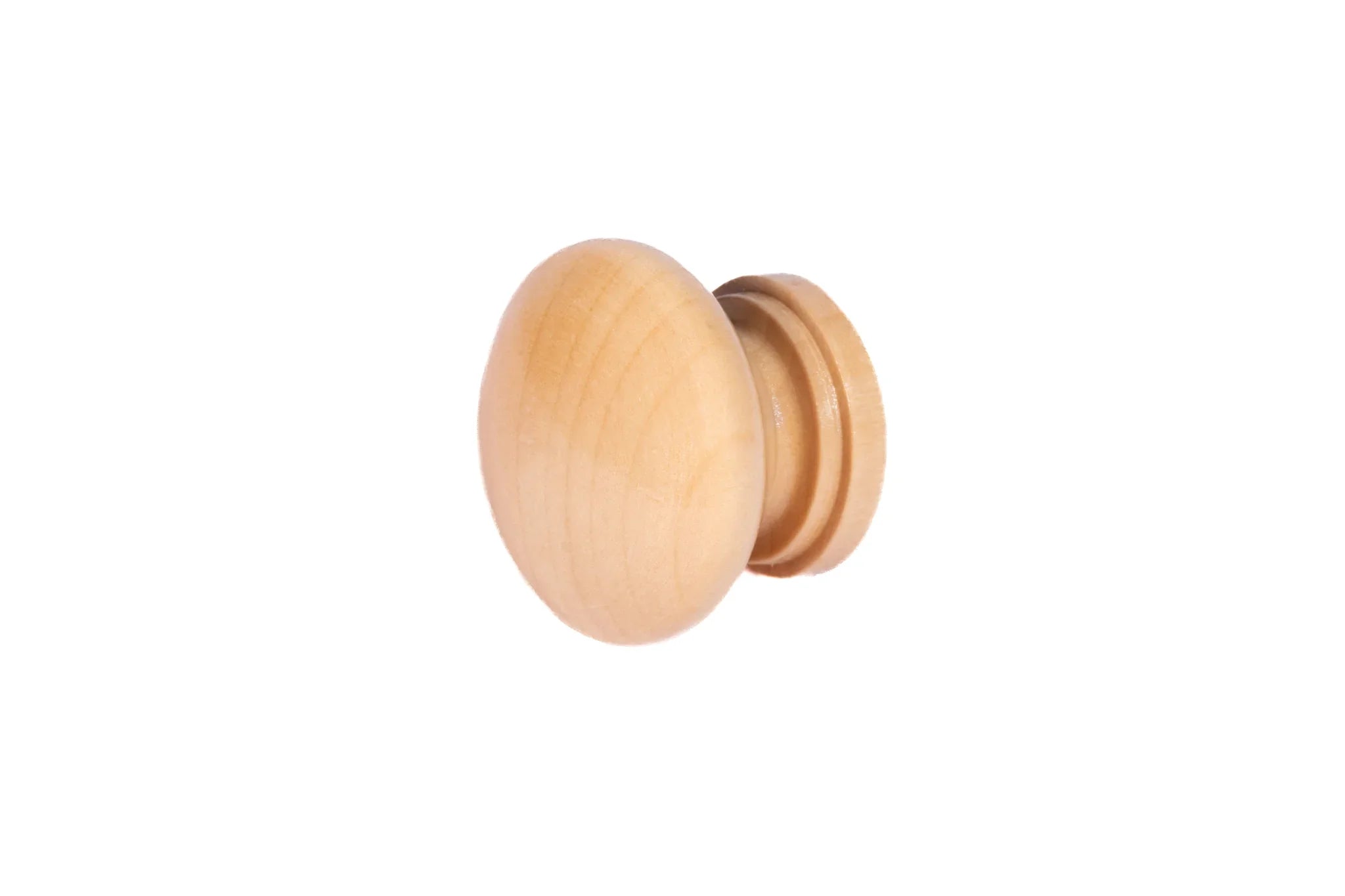 Cabinet knob made of wood in beech finish by Mantara, model W-0044 - modern wood knob for furniture.