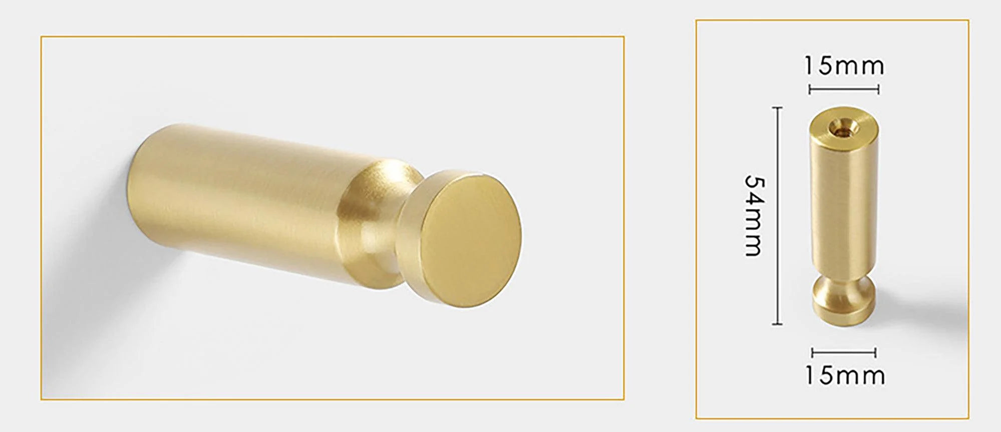 Wall hook made of solid brass in polished gold finish by Mantara, model B-0092 - hook, brass hook, coat hook.