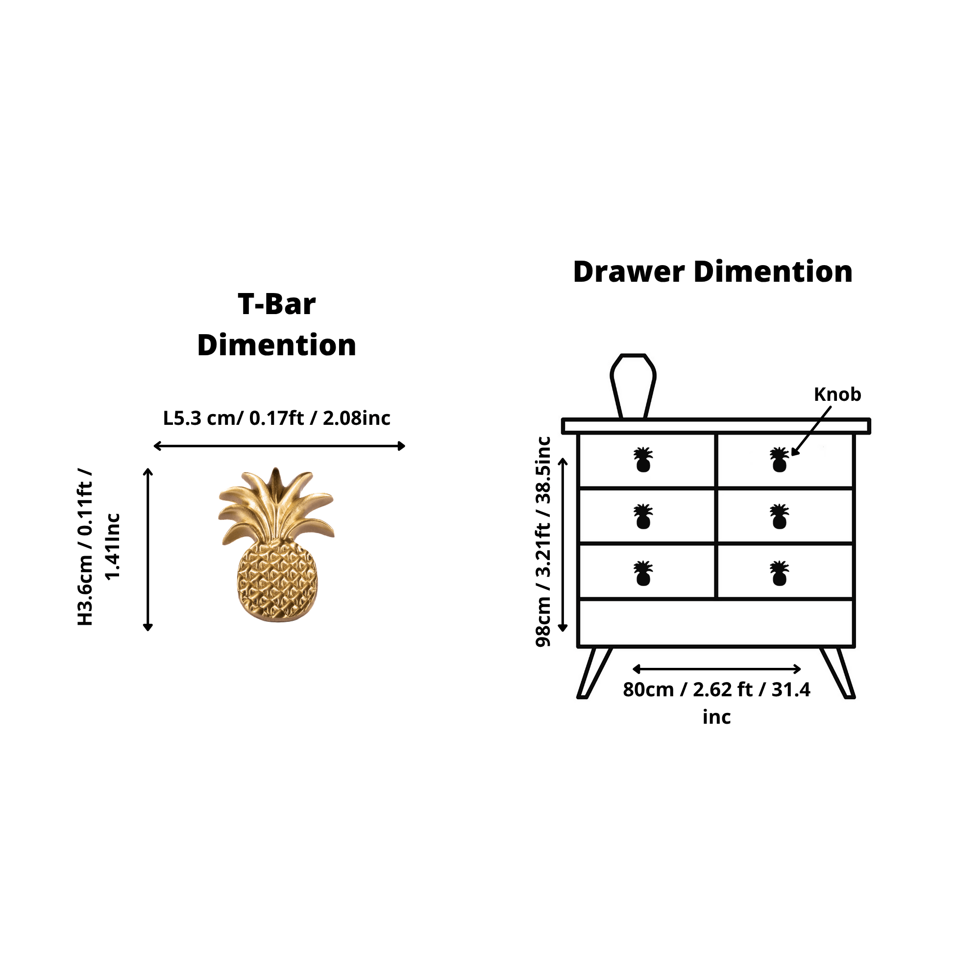 The Ananas Knob by Mantara B-0110 is a modern brushed brass knob in gold, ideal for dressers, cabinets, and kitchens.