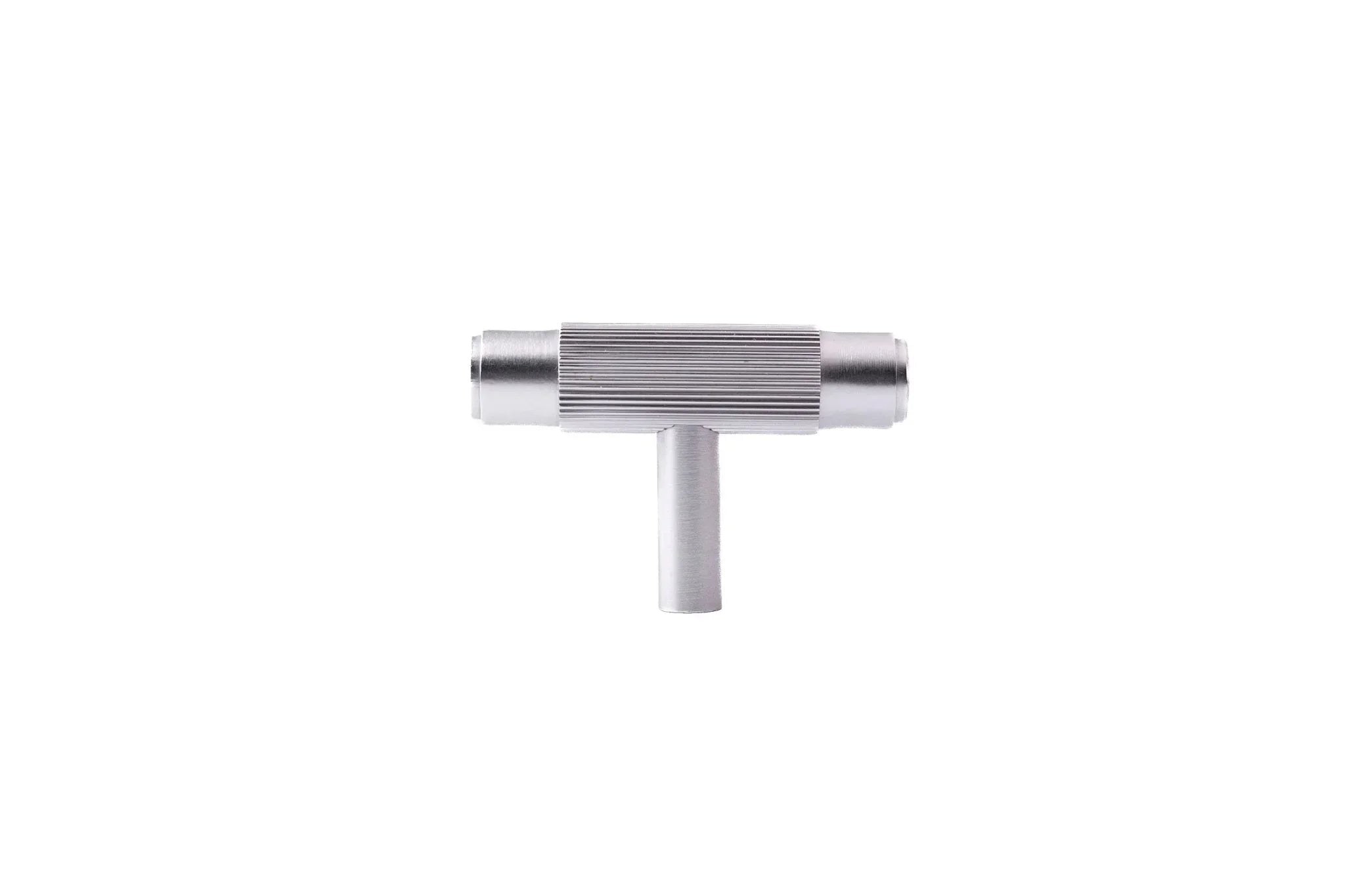 Solid brass and silver cabinet handle in brushed finish by Mantara, model B-0063.cabinet handle, brass handle, wardrobe pull
