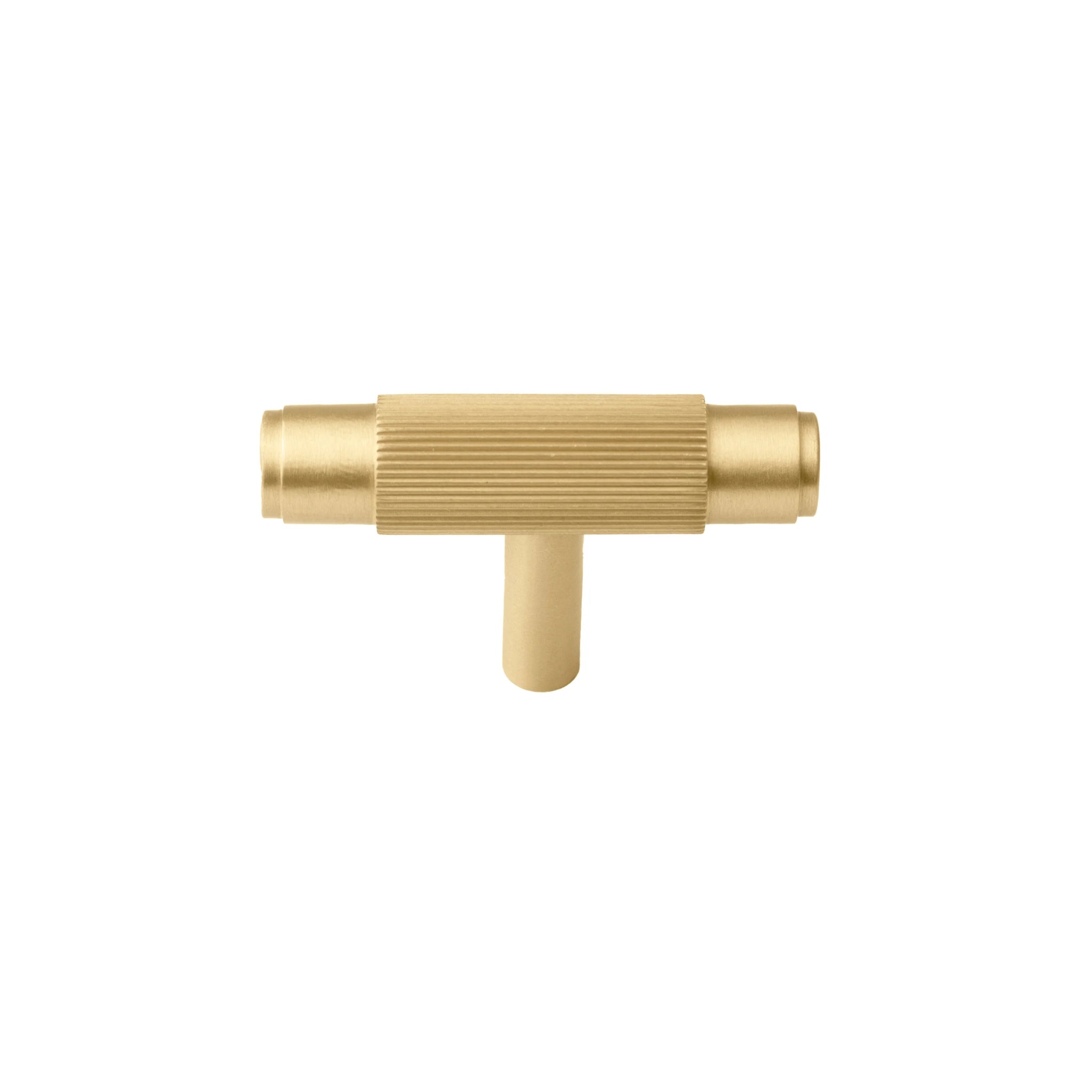 B‑0063 Apollo handle in brushed brass, available in Gold or Silver, length 164 mm with 128 mm center‑to‑center, height 35 mm, thickness 12 mm, stem 7.8 mm, ideal for kitchen cabinets, wardrobes, drawers and bedroom furniture.
