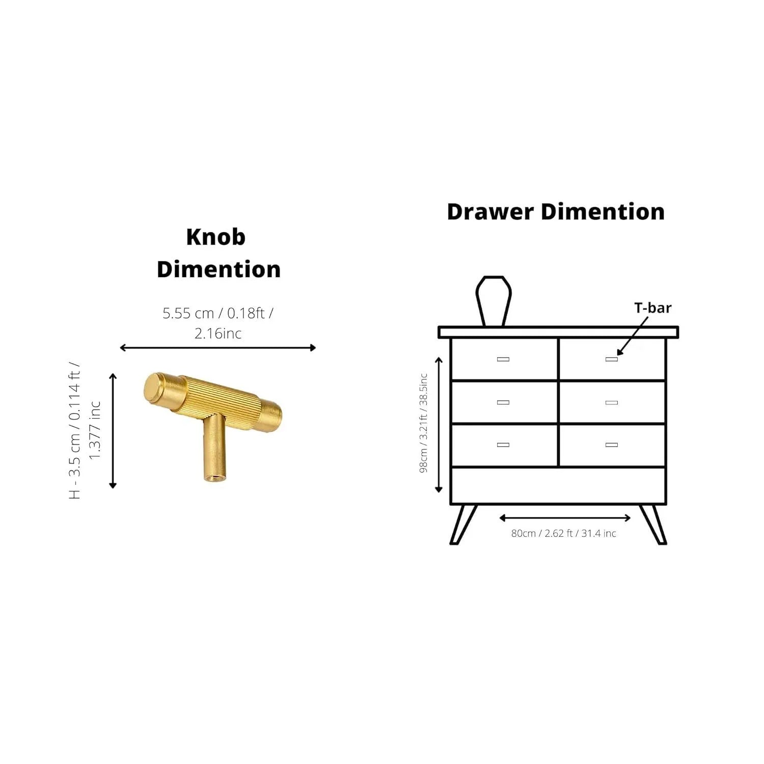 B‑0063 Apollo handle in brushed brass, available in Gold or Silver, length 164 mm with 128 mm center‑to‑center, height 35 mm, thickness 12 mm, stem 7.8 mm, ideal for kitchen cabinets, wardrobes, drawers and bedroom furniture.