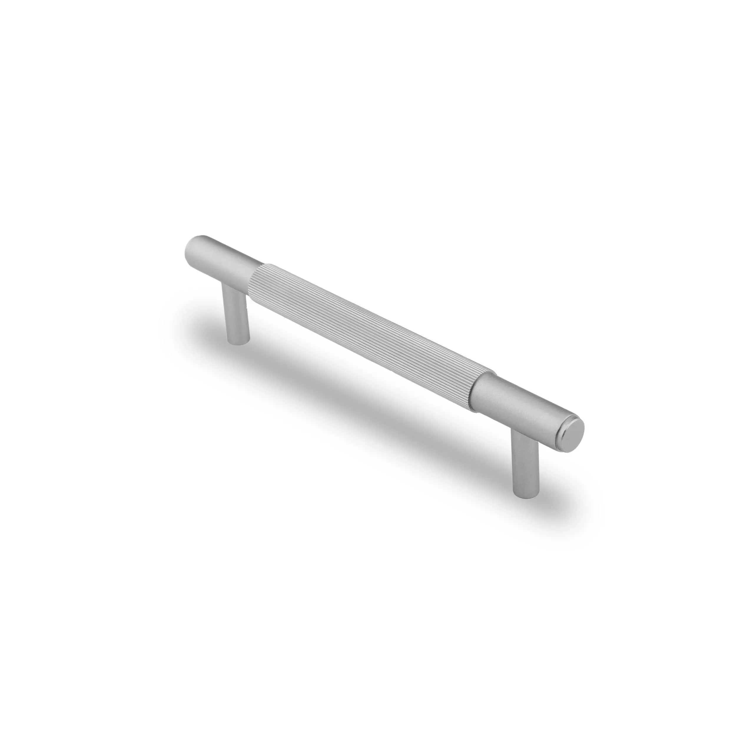 Solid brass and silver cabinet handle in brushed finish by Mantara, model B-0063.cabinet handle, brass handle, wardrobe pull