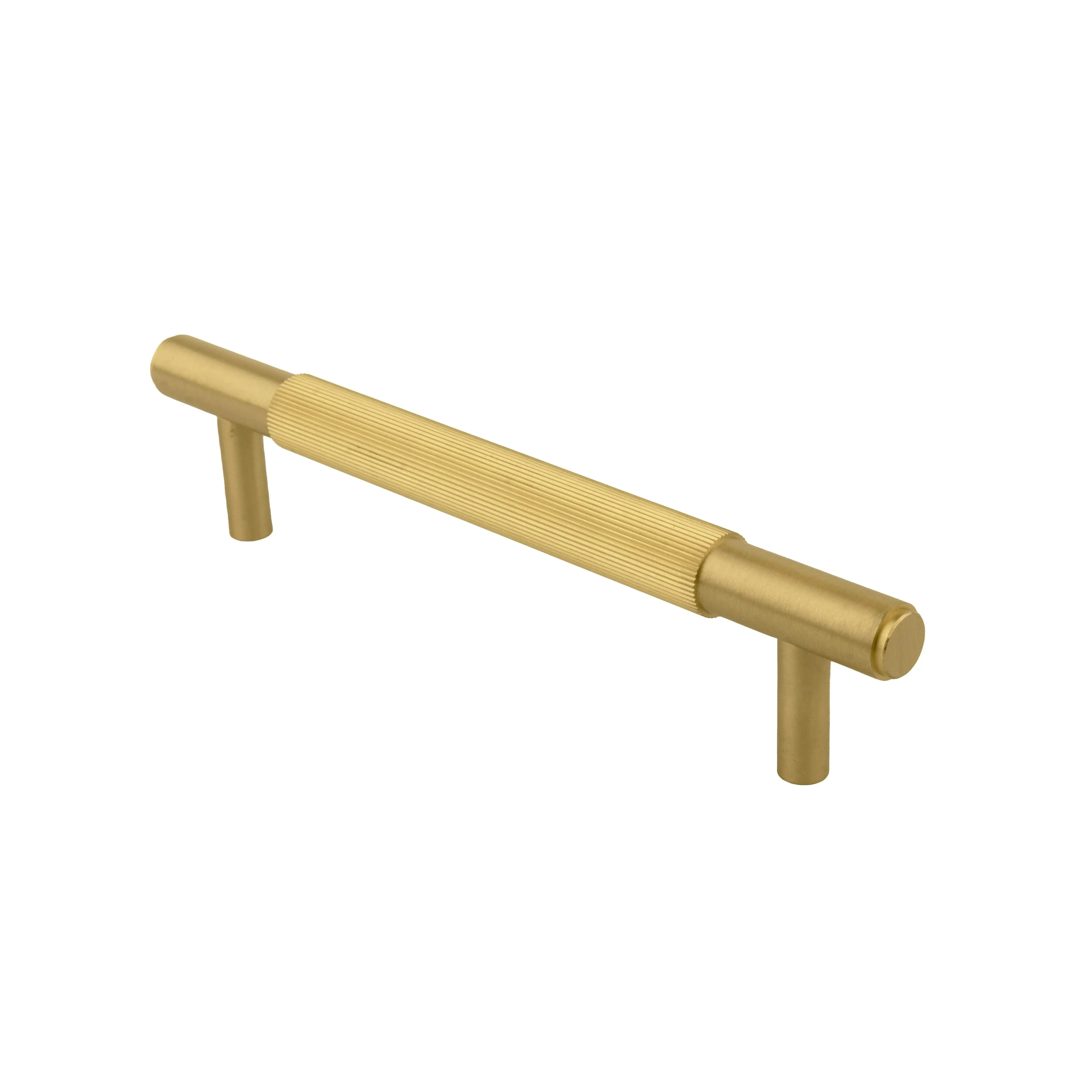 Solid brass and silver cabinet handle in brushed finish by Mantara, model B-0063.cabinet handle, brass handle, wardrobe pull