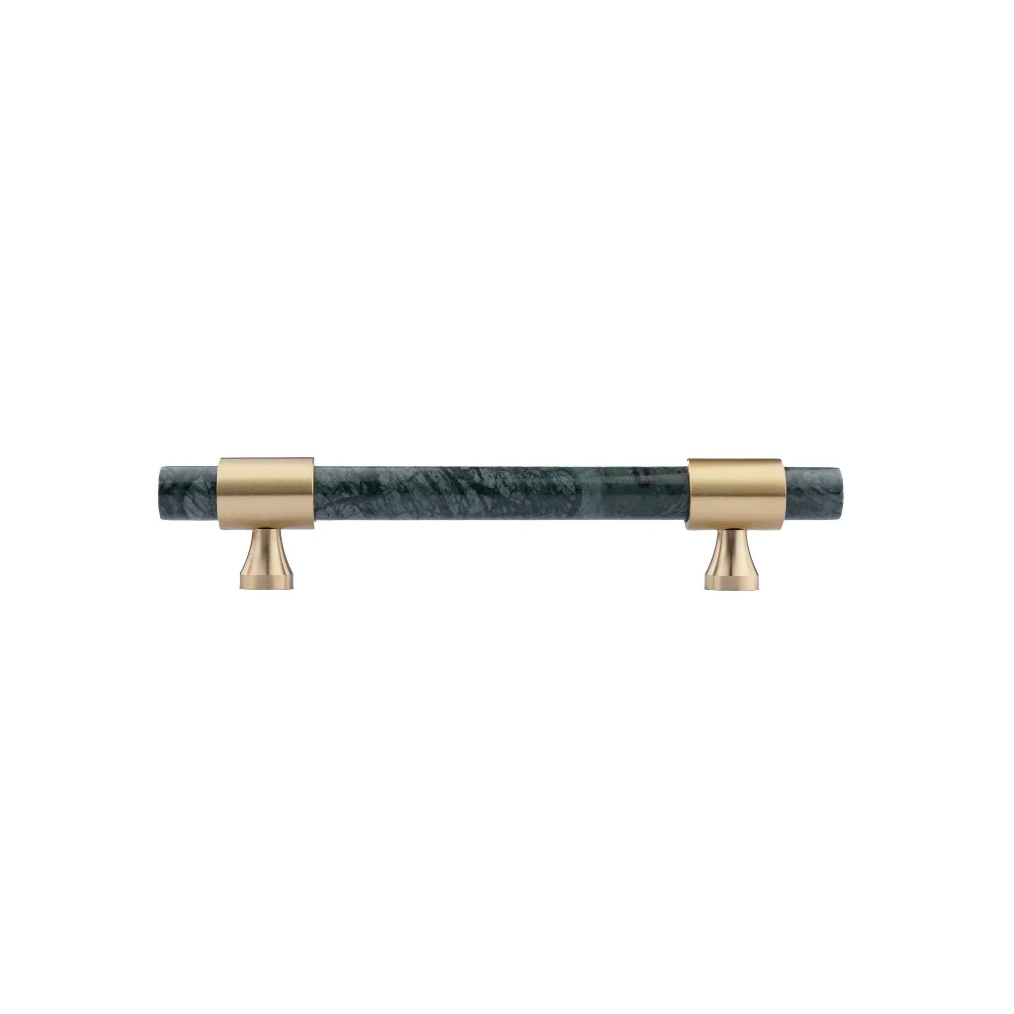 Marble and solid brass with green, black and white color for wardrobe, drawer handle by Mantara, model M-0009-H.