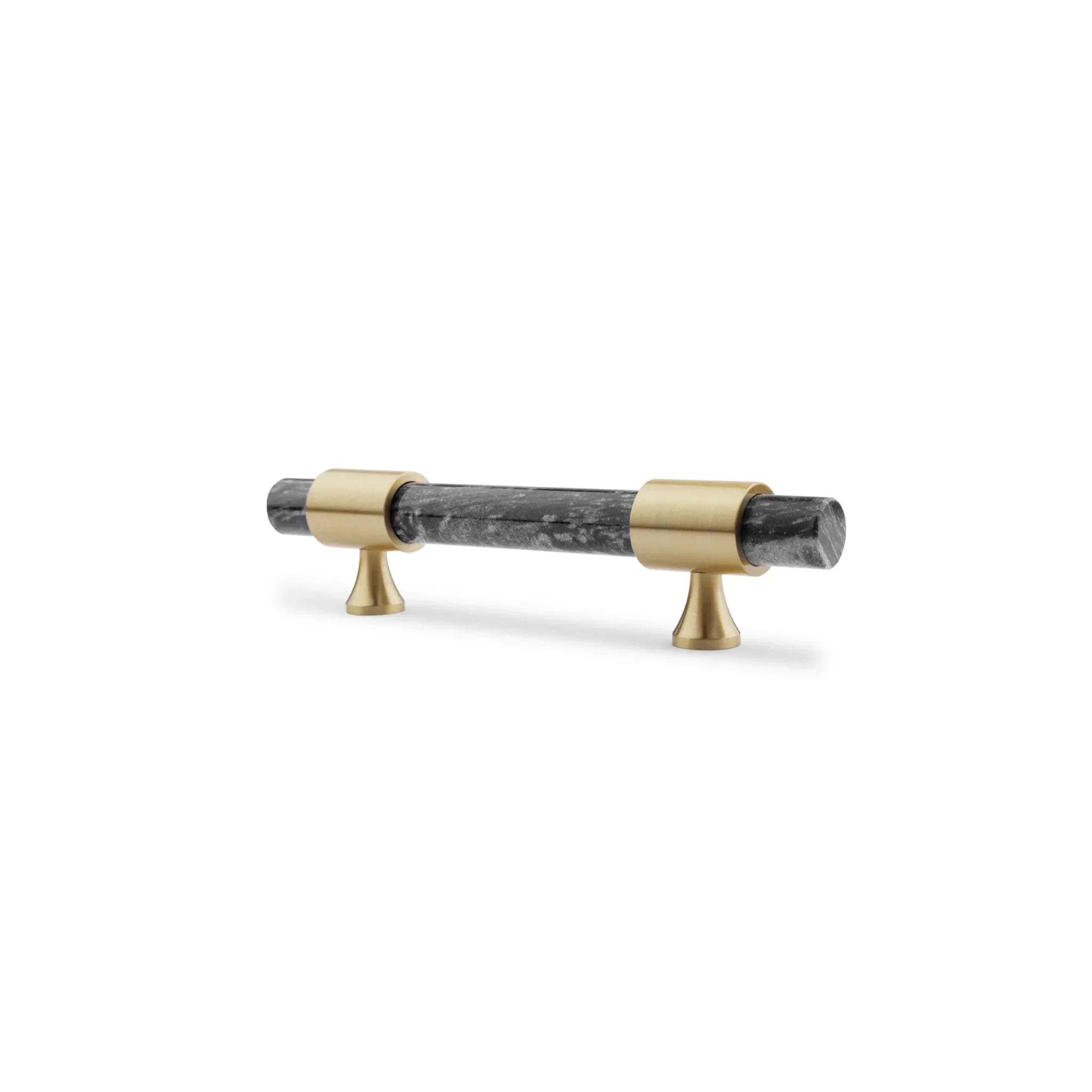 Marble and solid brass with green, black and white color for wardrobe, drawer handle by Mantara, model M-0009-H.