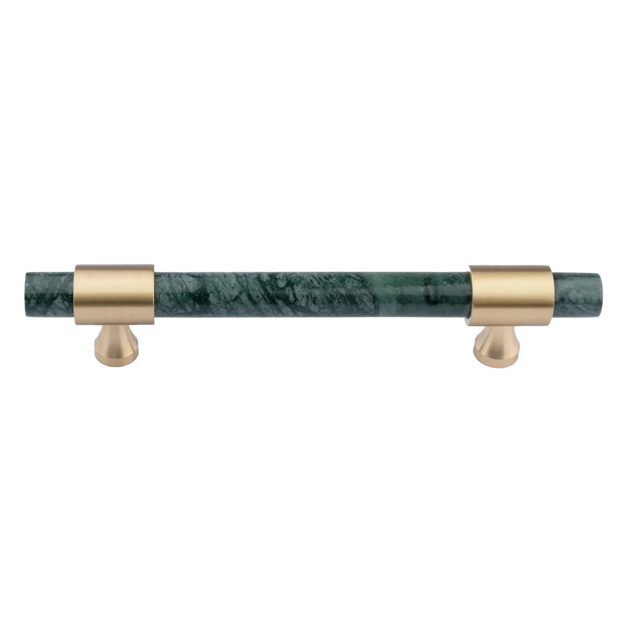 Marble and solid brass with green, black and white color for wardrobe, drawer handle by Mantara, model M-0009-H.