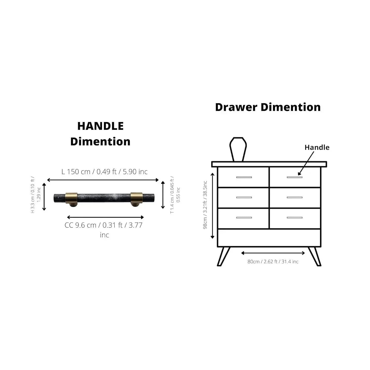 Marble and solid brass with green, black and white color for wardrobe, drawer handle by Mantara, model M-0009-H.