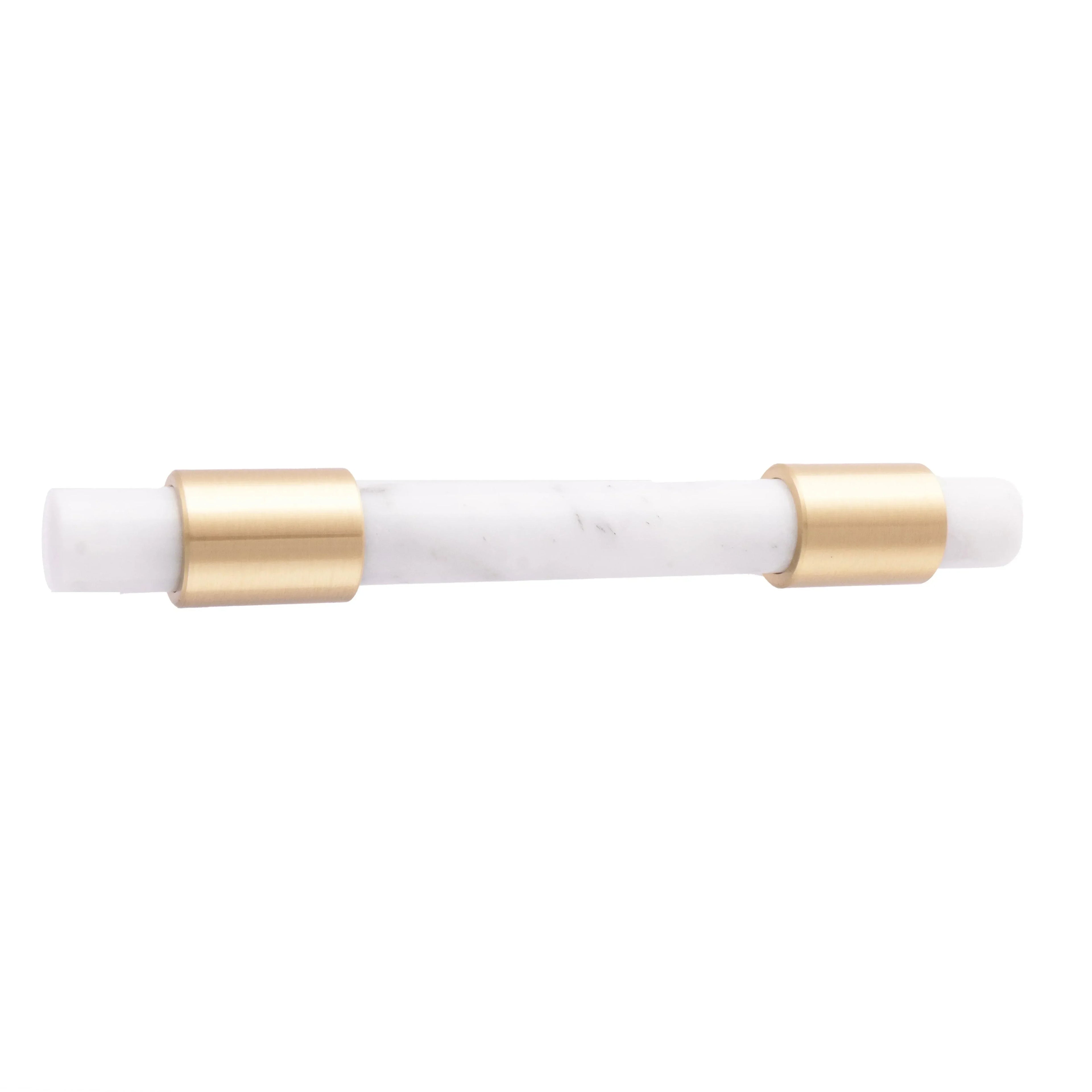 Marble and solid brass with green, black and white color for wardrobe, drawer handle by Mantara, model M-0009-H.