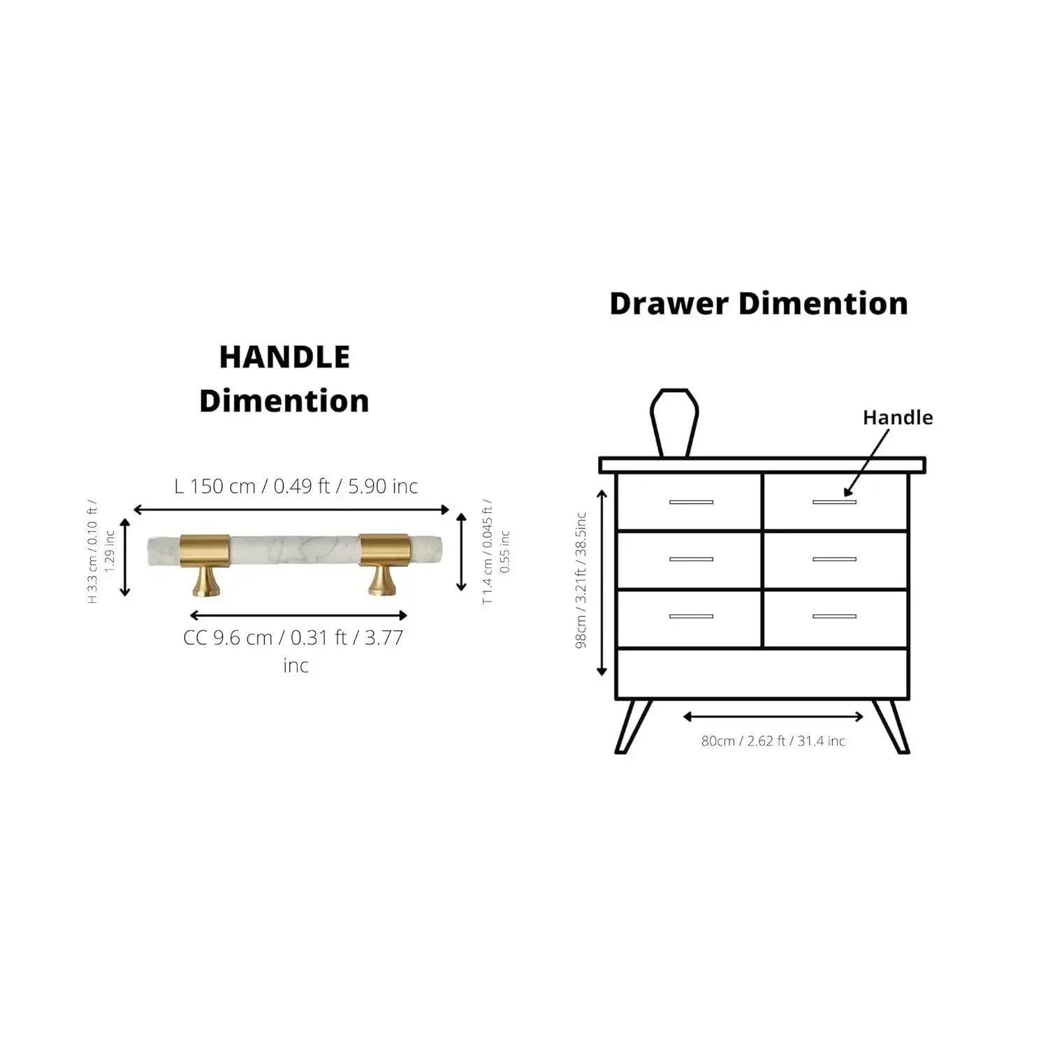 Marble and solid brass with green, black and white color for wardrobe, drawer handle by Mantara, model M-0009-H.