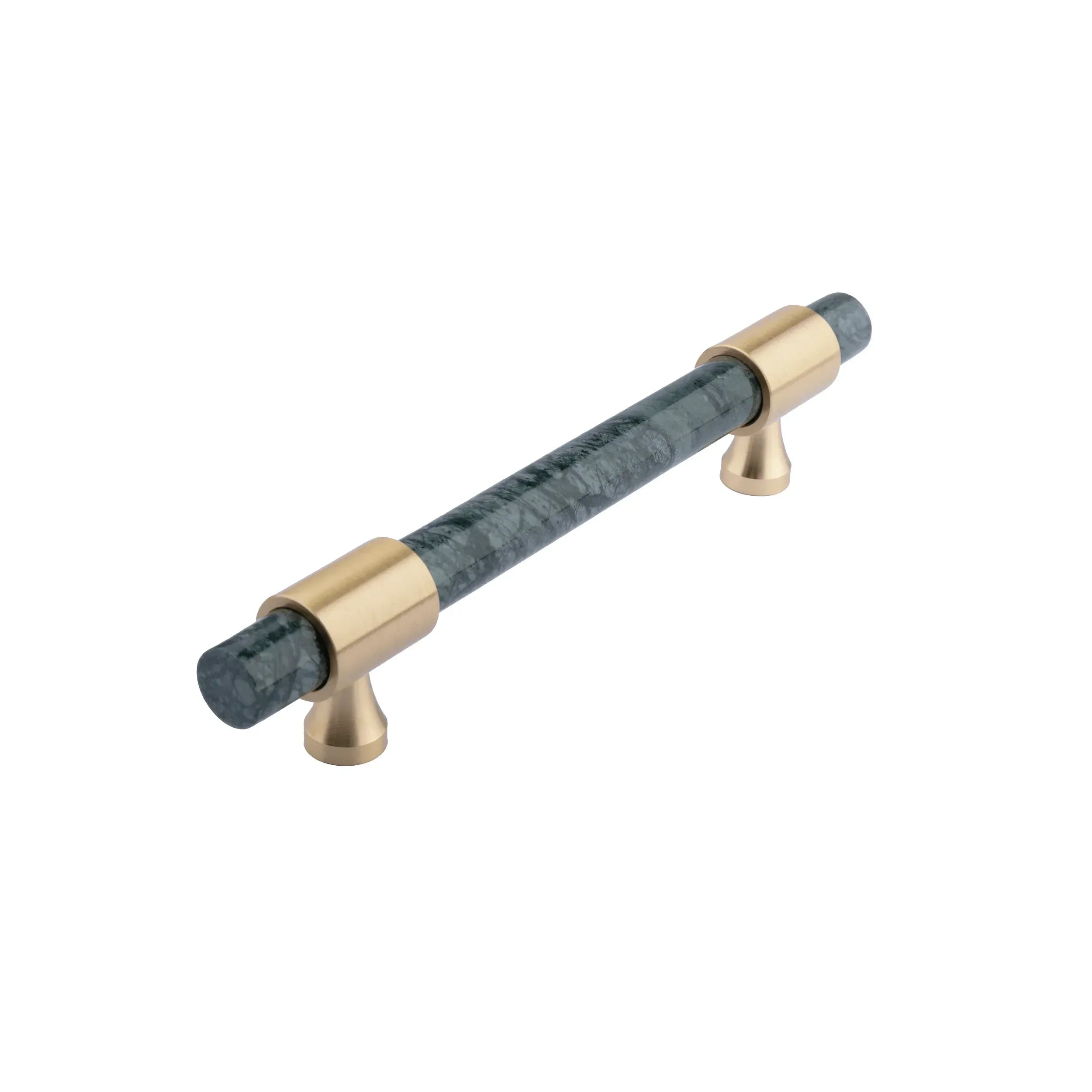 Marble and solid brass with green, black and white color for wardrobe, drawer handle by Mantara, model M-0009-H.
