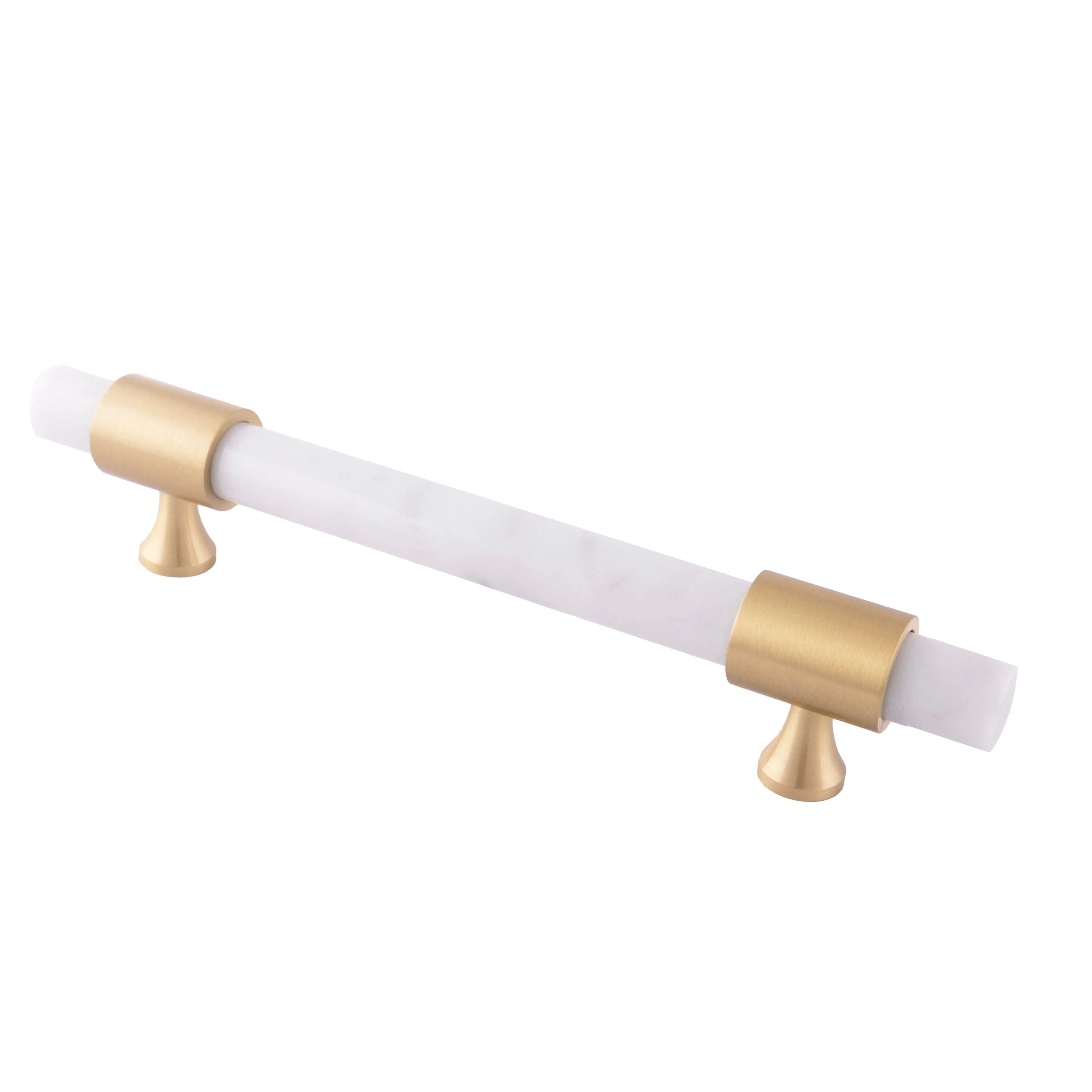 Marble and solid brass with green, black and white color for wardrobe, drawer handle by Mantara, model M-0009-H.