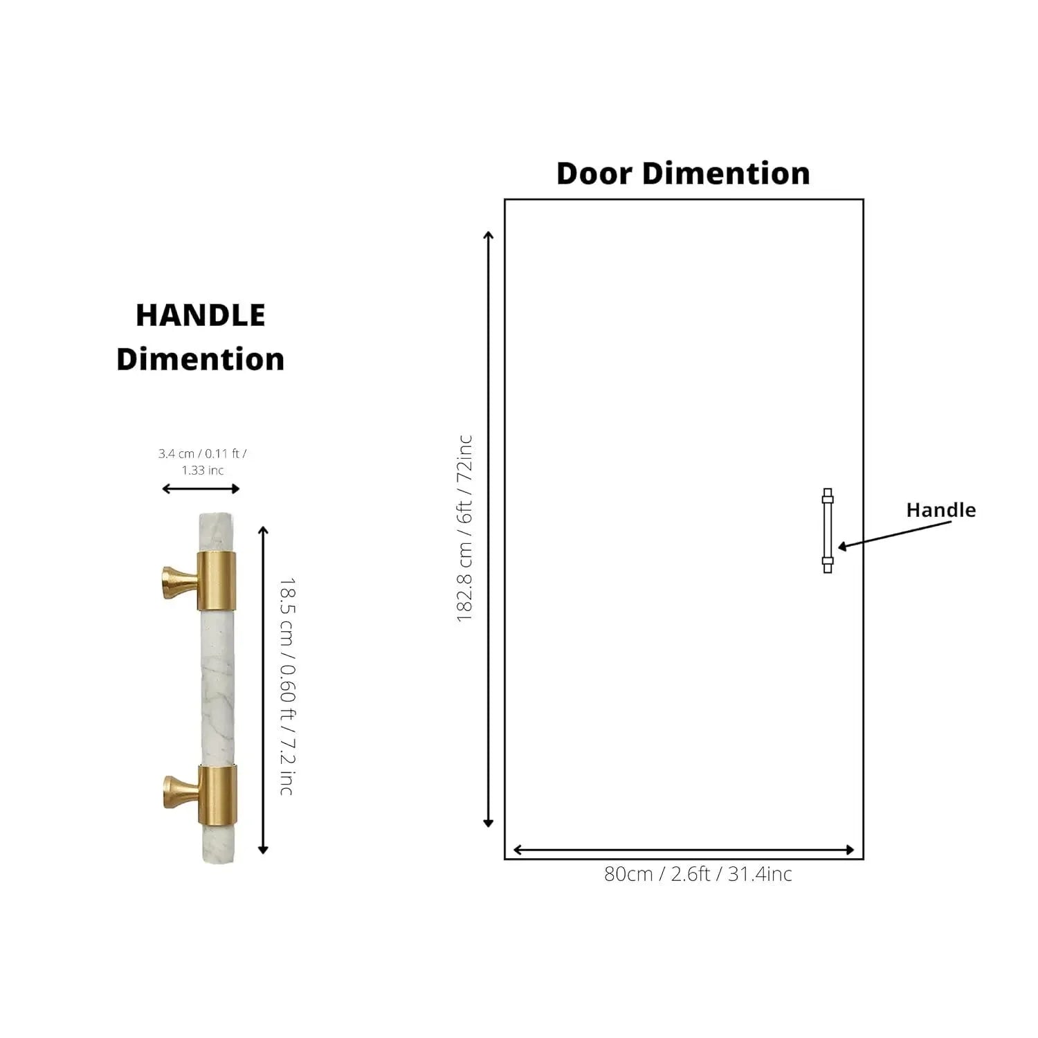 The Mantara M-0009-H Arabella Handle is a modern marble and brass handle in white for wardrobes, cabinets, and kitchens.