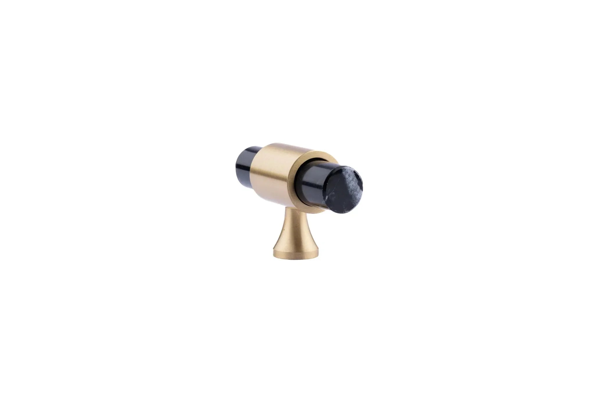 Marble & brass T-bar handle in white, green and black finish by Mantara, model M-0009-T, bar handle, cabinet handle, marble handle.