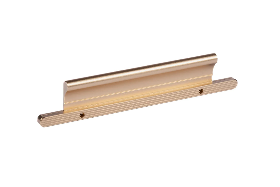 Cabinet handle, zinc alloy, brushed gold, Mantara, Ardent Handle, Z-0023 . works as concealed & sliding door brass handle.