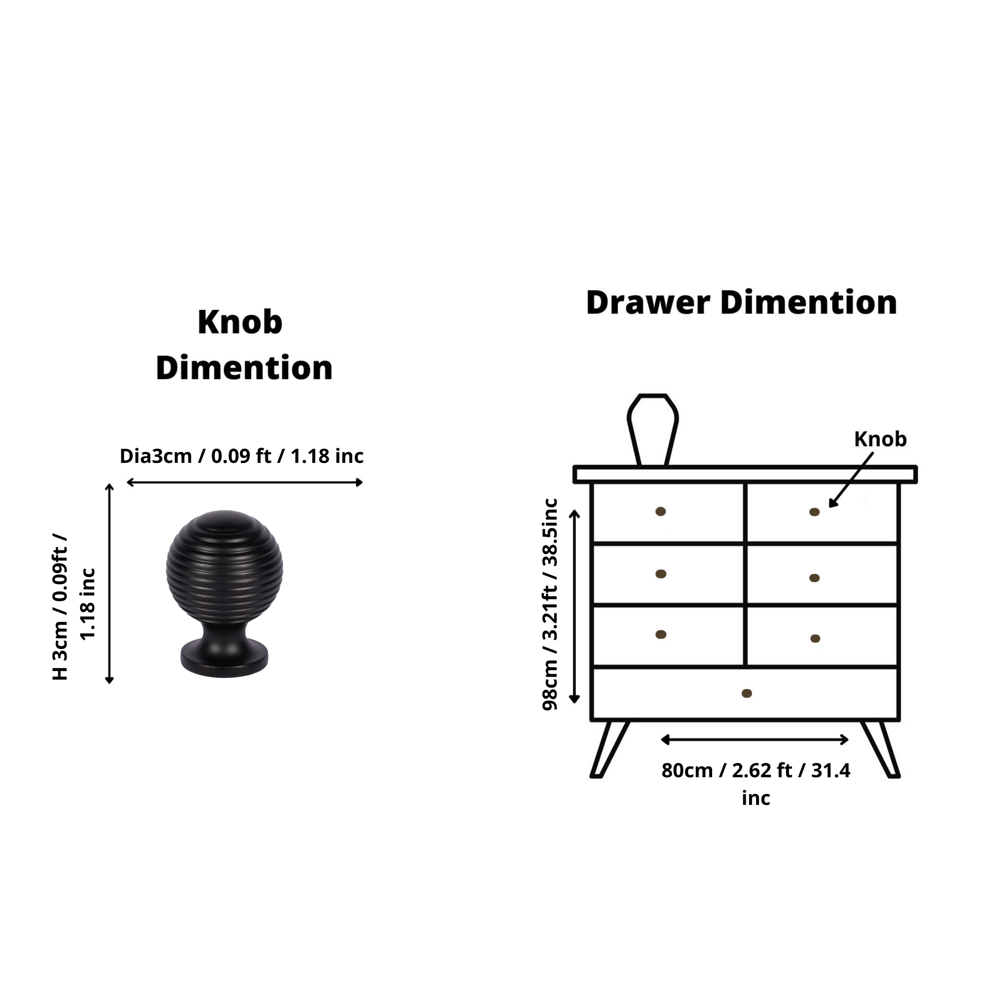 Astral knob B-0002, black brass, Dia25mm, brushed finish, for bedroom & bathroom cabinets by Mantara