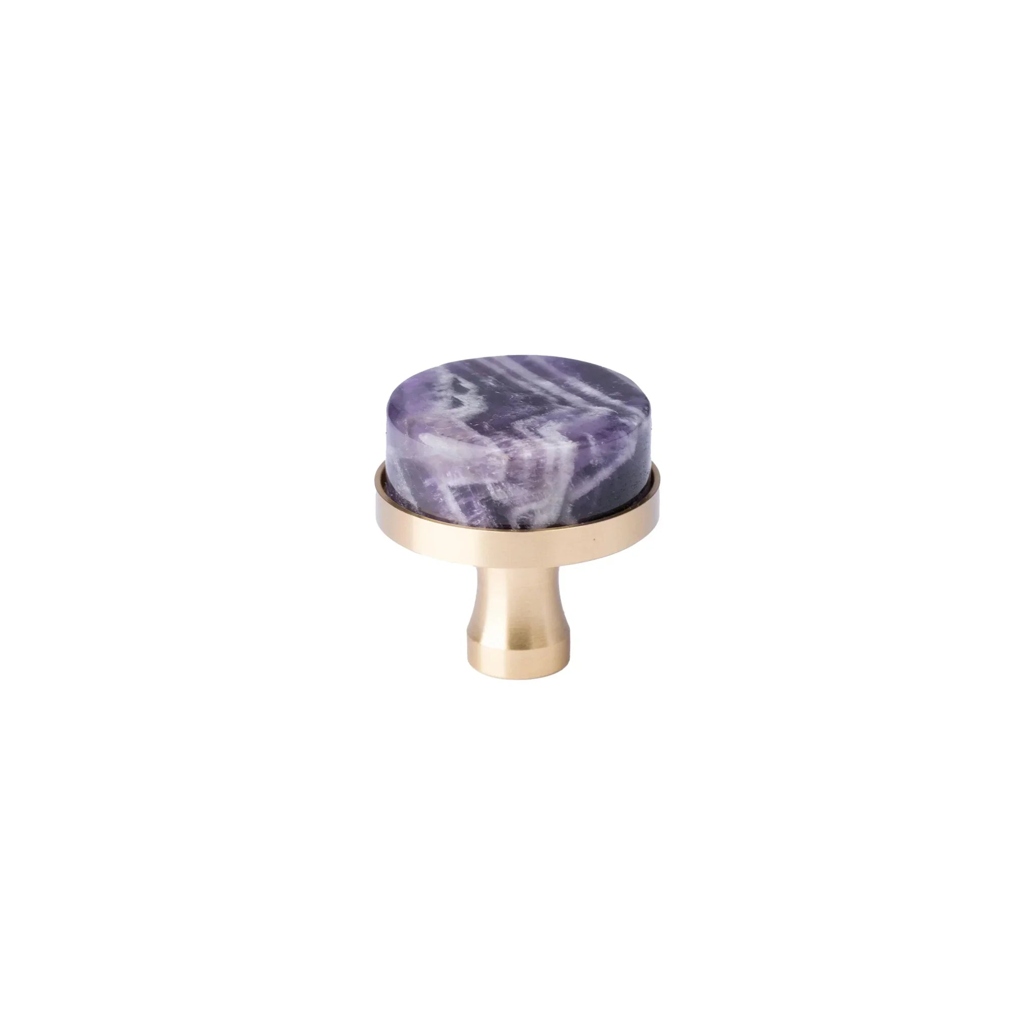 Ceramic round cabinet knob in purple finish by Mantara, model Cloud Knob, Drawer knob with C-0003.