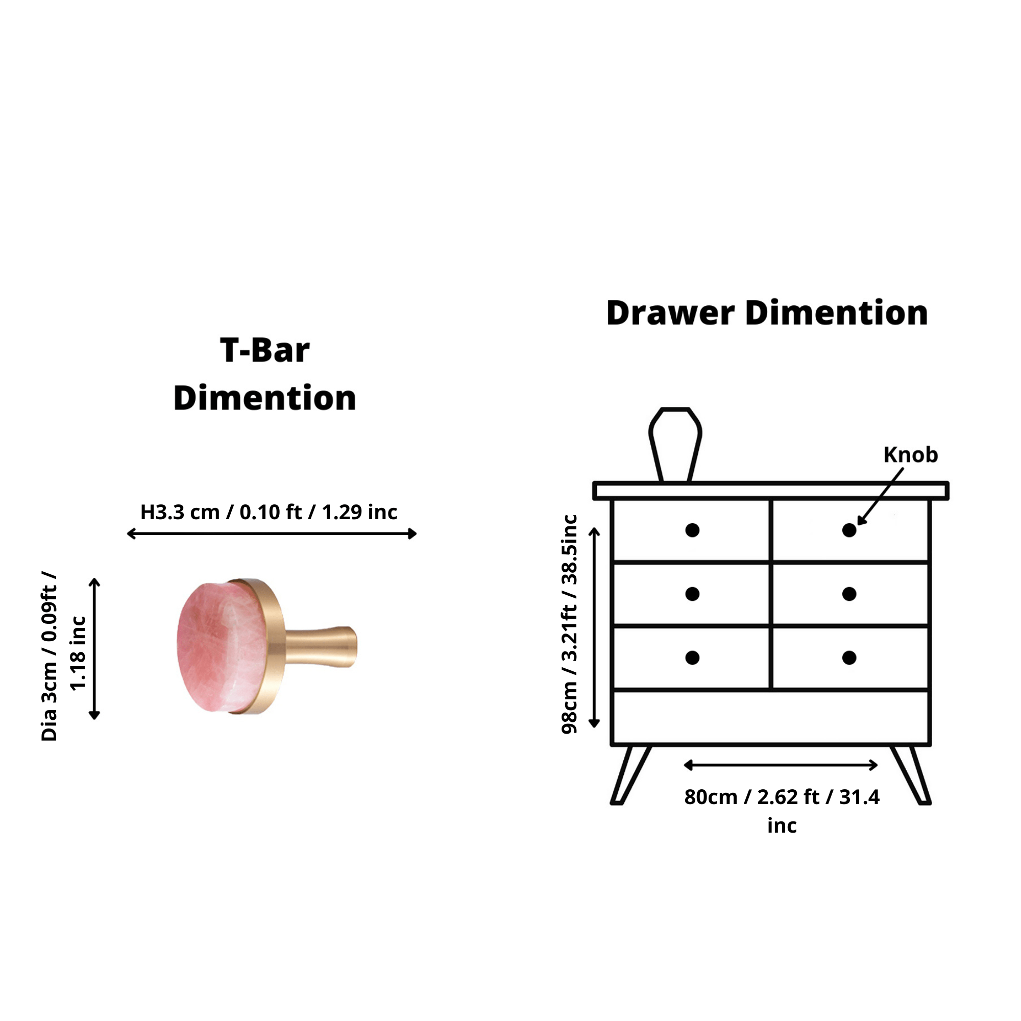 The Mantara C-0003 is a modern crystal knob in pink, ideal for cabinets, drawers & wardrobes.