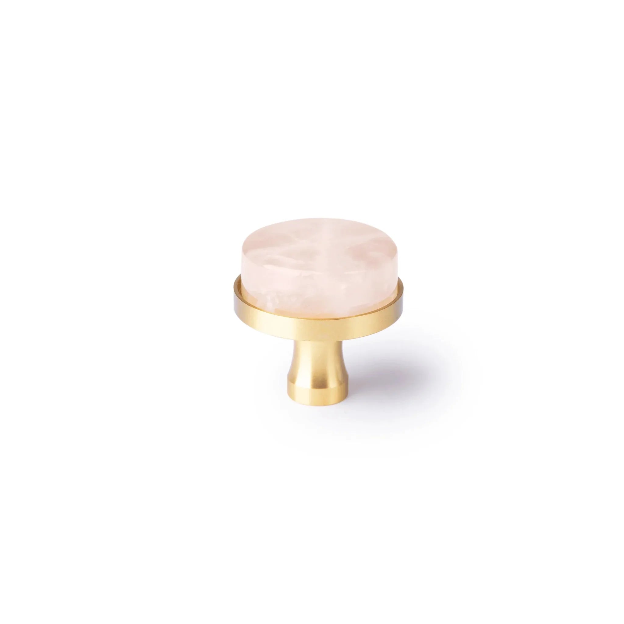 Ceramic round cabinet knob in pink finish by Mantara, model Cloud Knob, Drawer knob with C-0003.
