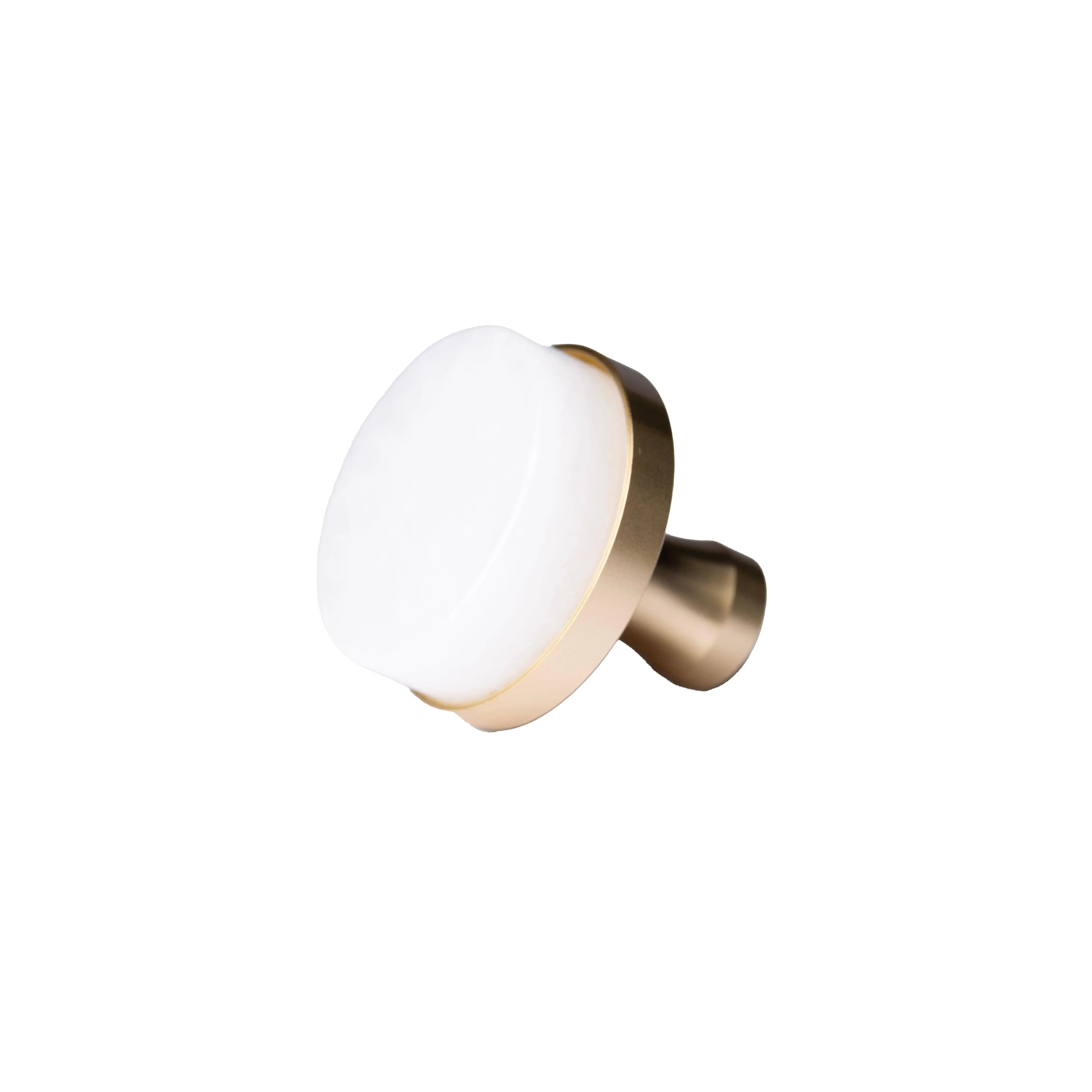 Ceramic round cabinet knob in white finish by Mantara, model Cloud Knob, Drawer knob with C-0003.