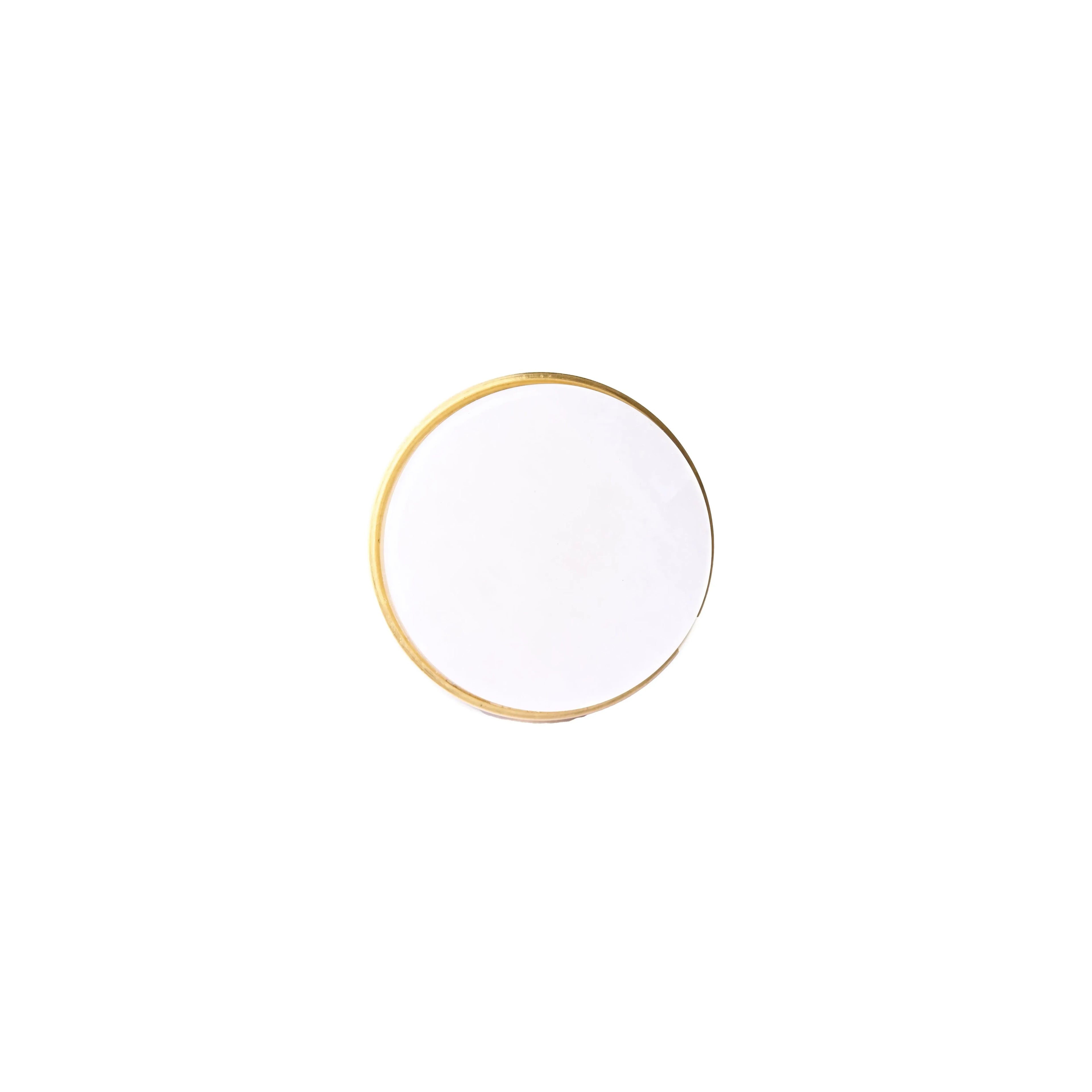 Ceramic round cabinet knob in white finish by Mantara, model Cloud Knob, Drawer knob with C-0003.
