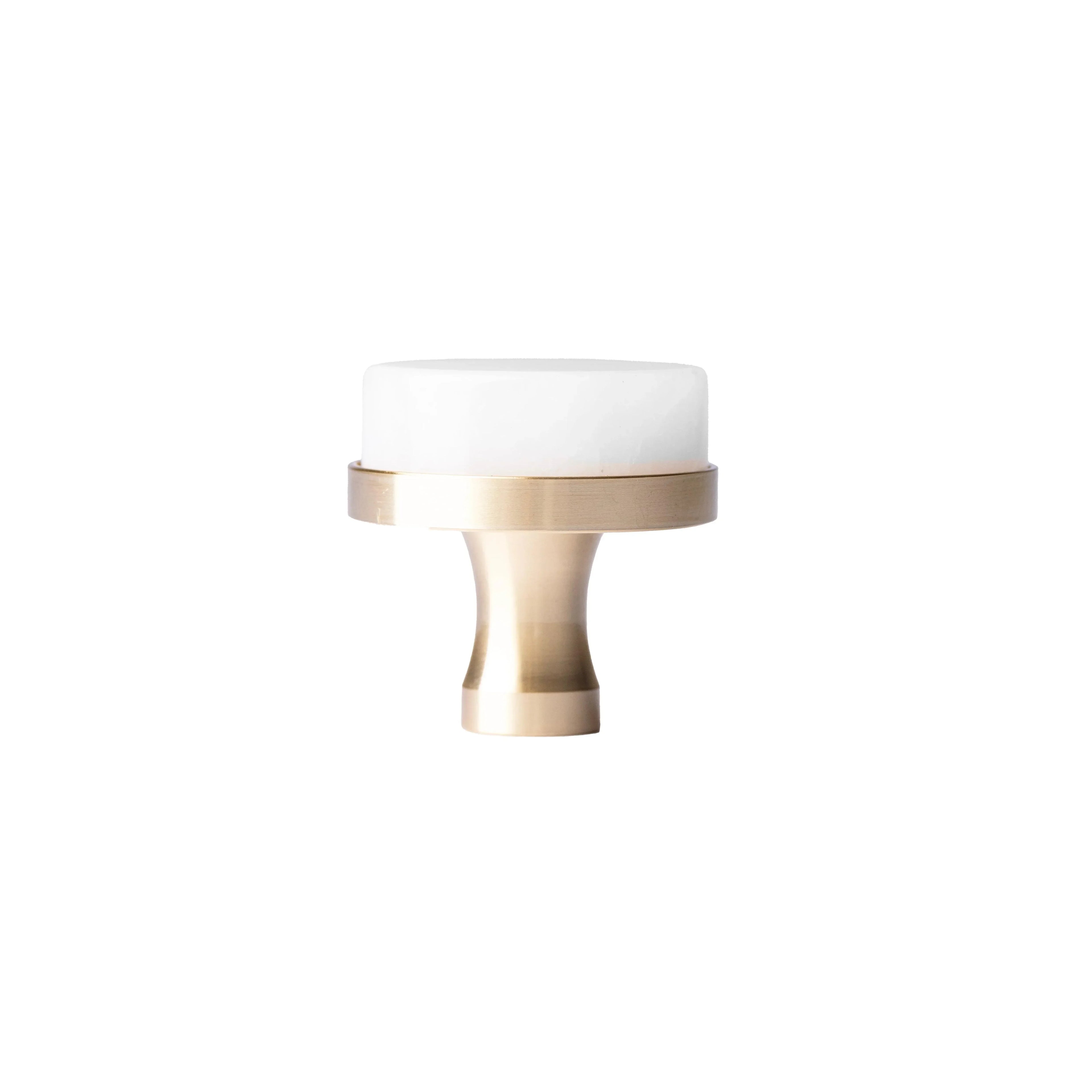 Ceramic round cabinet knob in white finish by Mantara, model Cloud Knob, Drawer knob with C-0003.