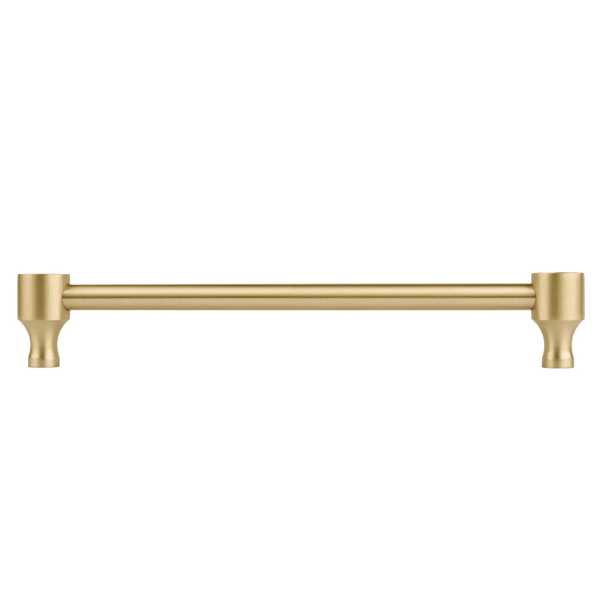 Brass pull handle in brushed gold finish by Mantara, for kitchen cabinets or wardrobes, model Aurelia Handle B-0108.