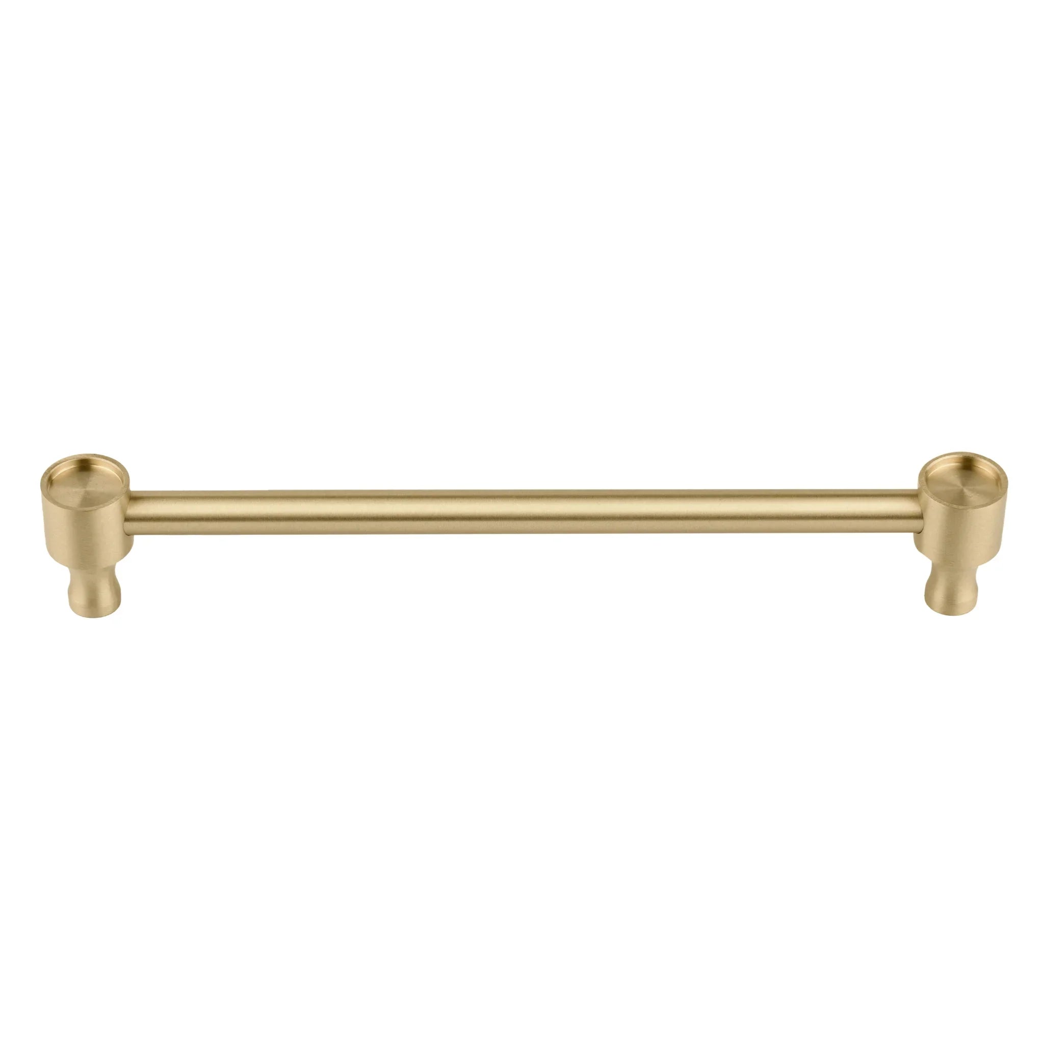 Brass pull handle in brushed gold finish by Mantara, for kitchen cabinets or wardrobes, model Aurelia Handle B-0108.