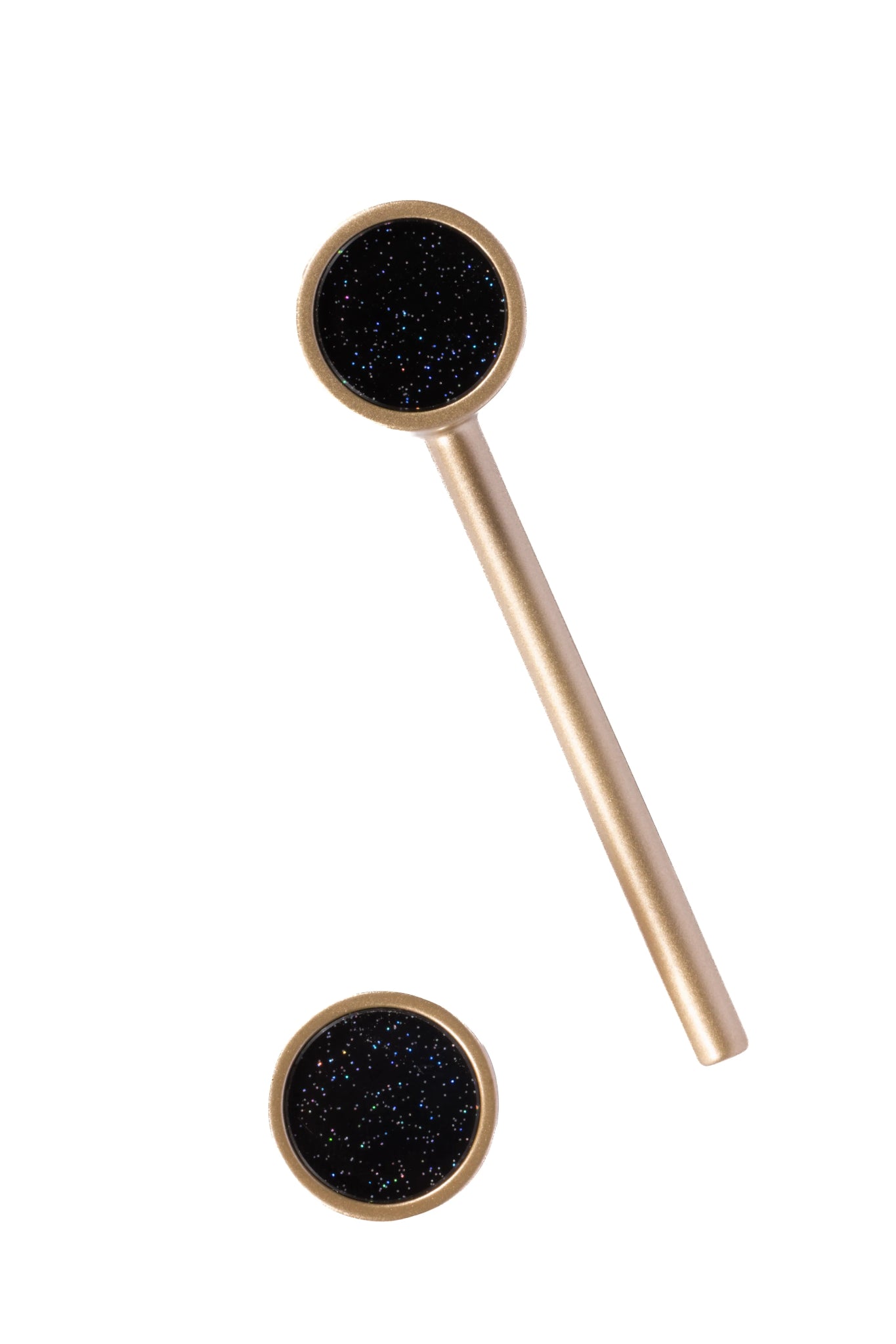 Mantara Auris Handle Z-0019 is a modern zinc alloy and acrylic knob in brushed gold finish, ideal for kitchen drawers, dresser drawers.