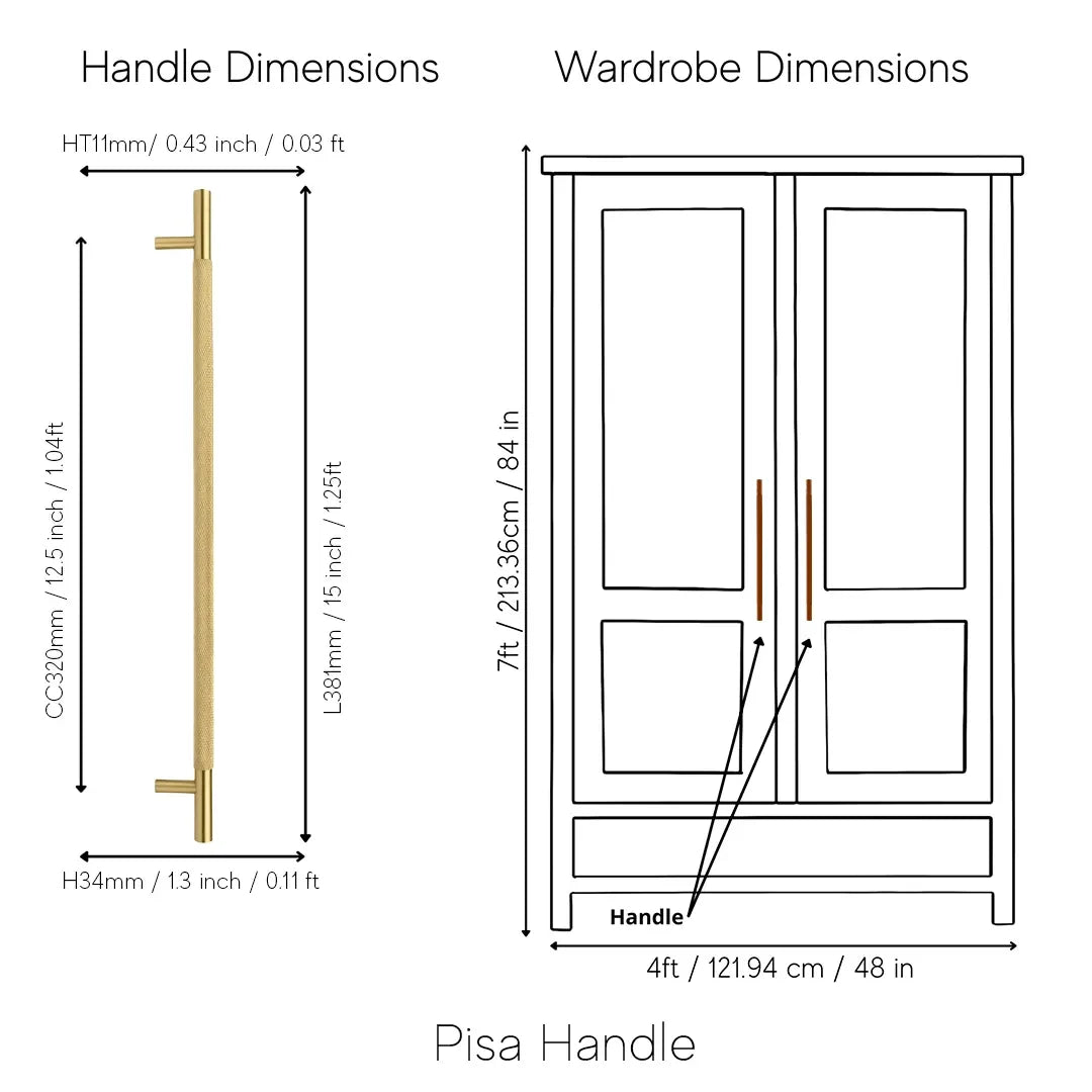 Mantara Pisa Knob B-0060 is a modern brushed brass handle in gold, ideal for wardrobes, cabinets, and main doors.