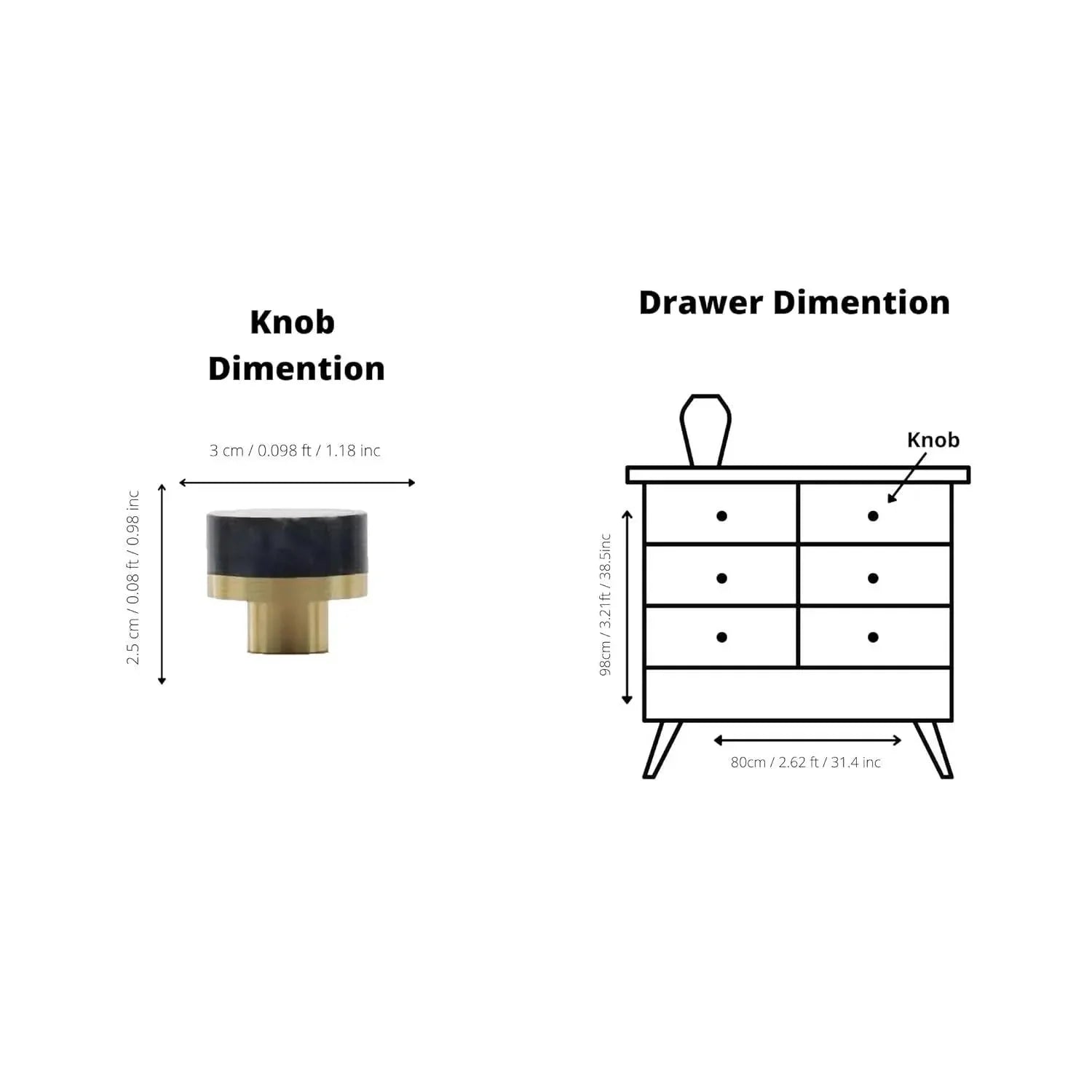 Marble and brass round knob in green finish by Mantara M-0003, Suitable for door knob, cabinet knob, Kitchen, Bathroom knob.