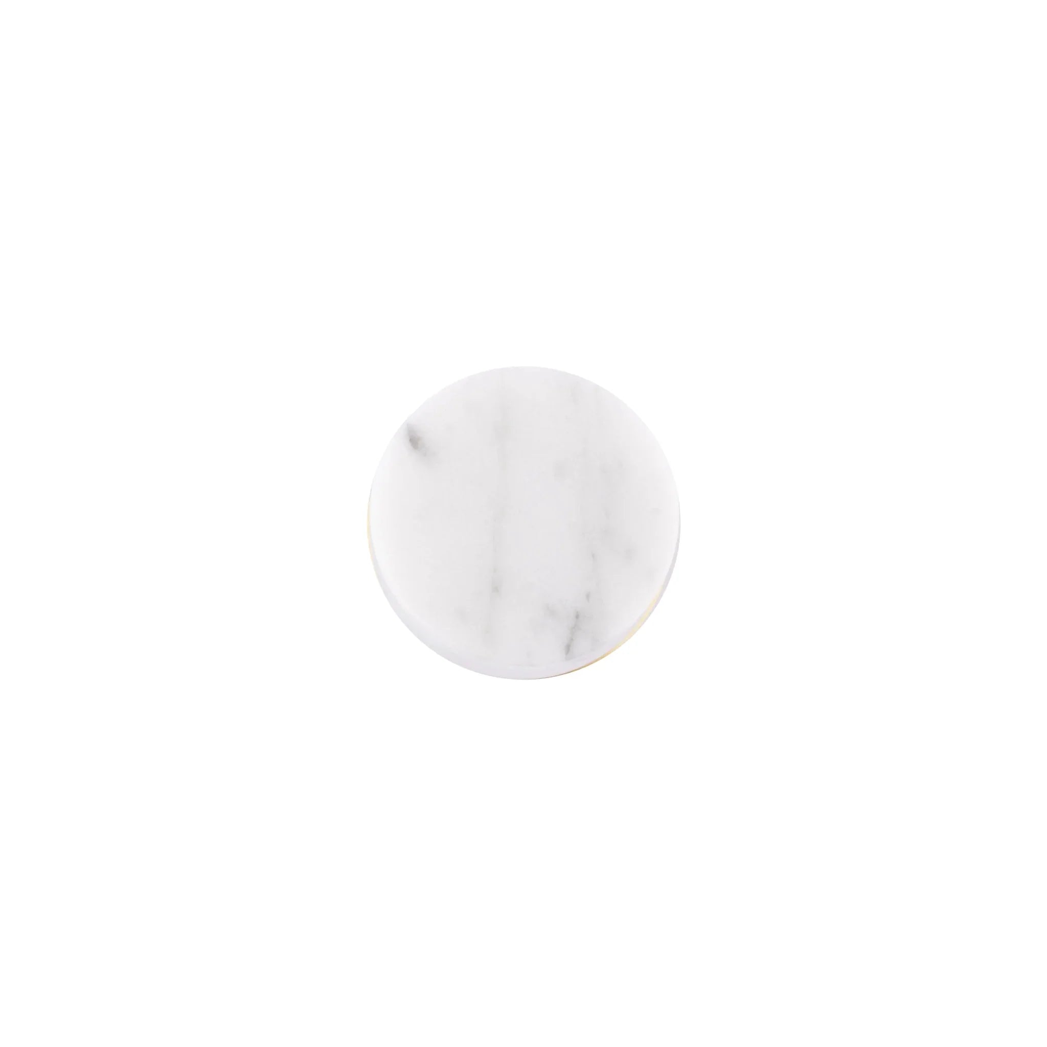 Marble and brass round knob in white finish by Mantara M-0003, Suitable for door knob, cabinet knob, Kitchen, Bathroom knob.