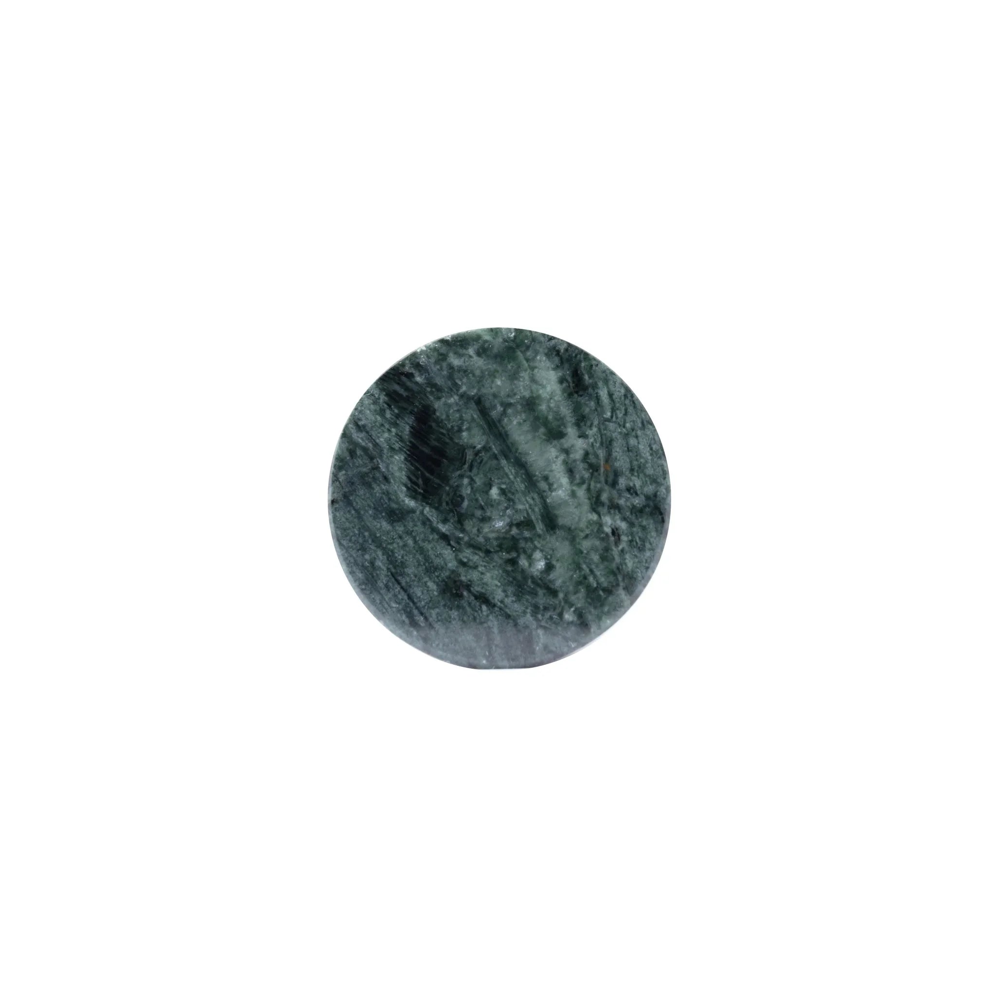 Marble and brass round knob in green finish by Mantara M-0003, Suitable for door knob, cabinet knob, Kitchen, Bathroom knob.