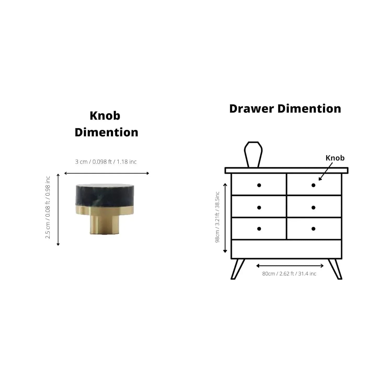 Marble and brass round knob in green finish by Mantara M-0003, Suitable for door knob, cabinet knob, Kitchen, Bathroom knob.