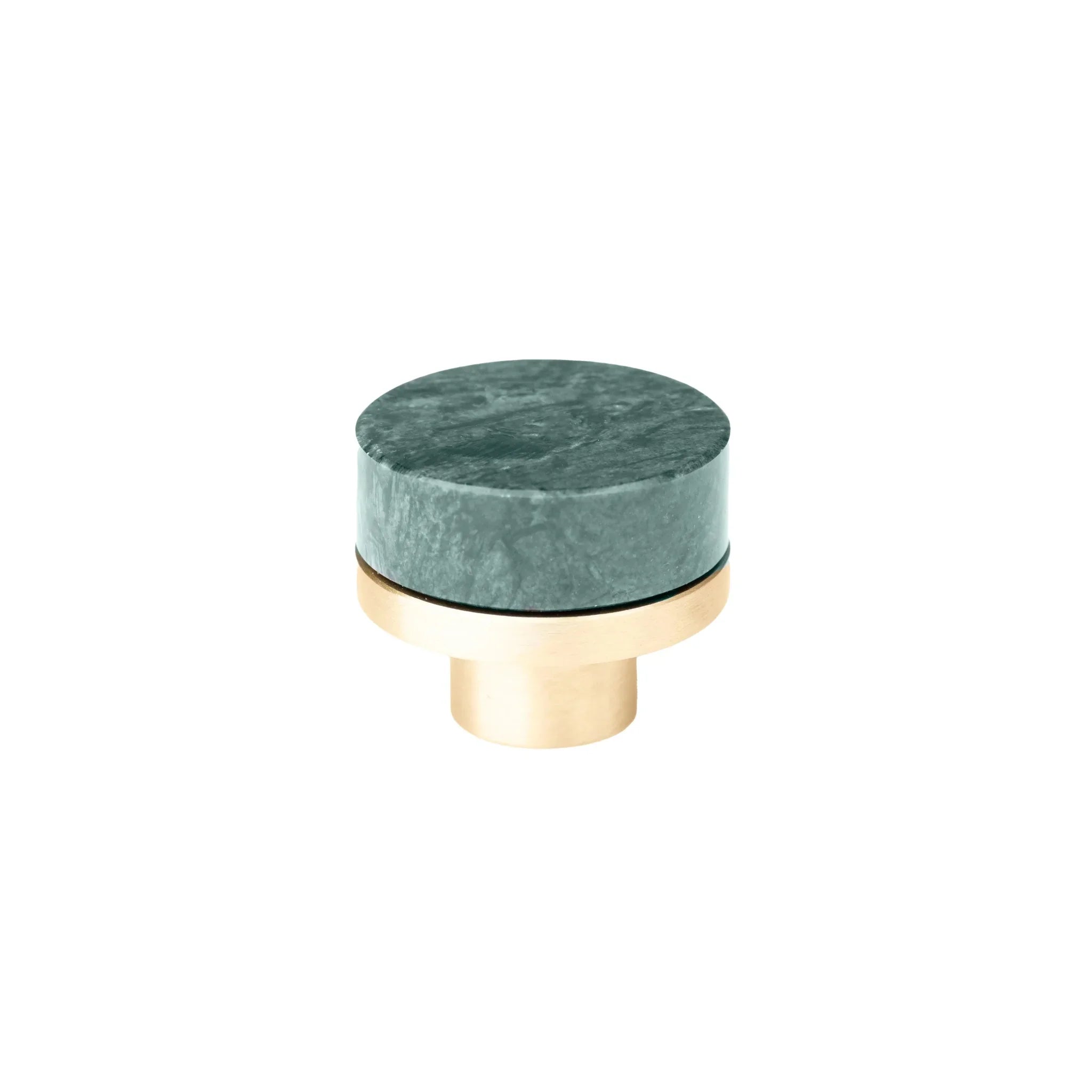 Marble and brass round knob in green finish by Mantara M-0003, Suitable for door knob, cabinet knob, Kitchen, Bathroom knob.