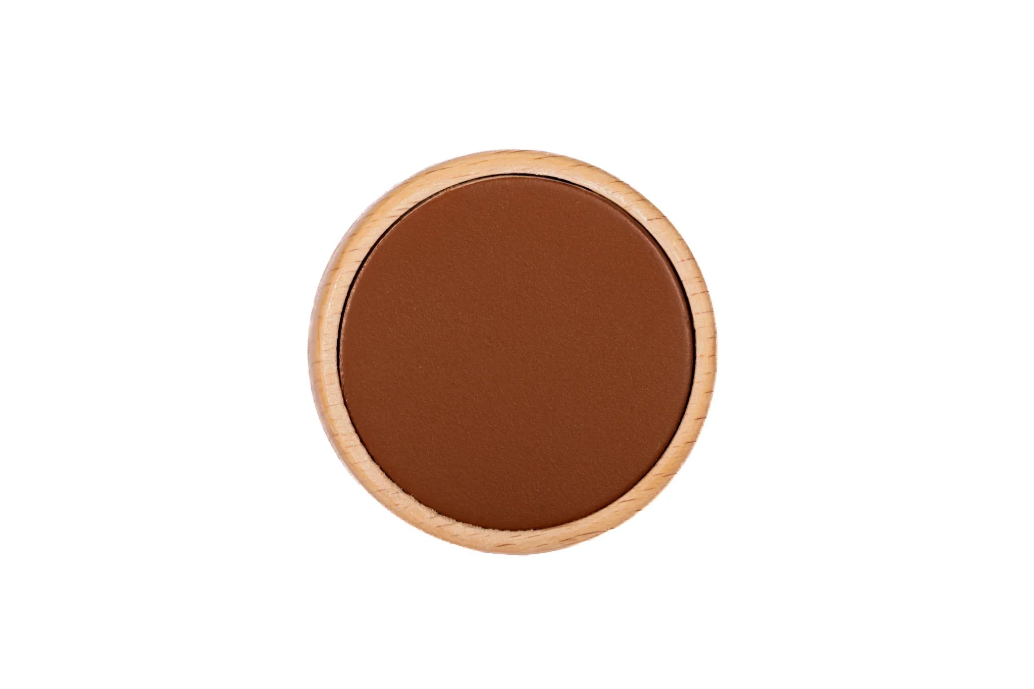 Wood round knob in beech and walnut finish by Mantara W-0040, suitable for drawers, bathroom, kids room knob.
