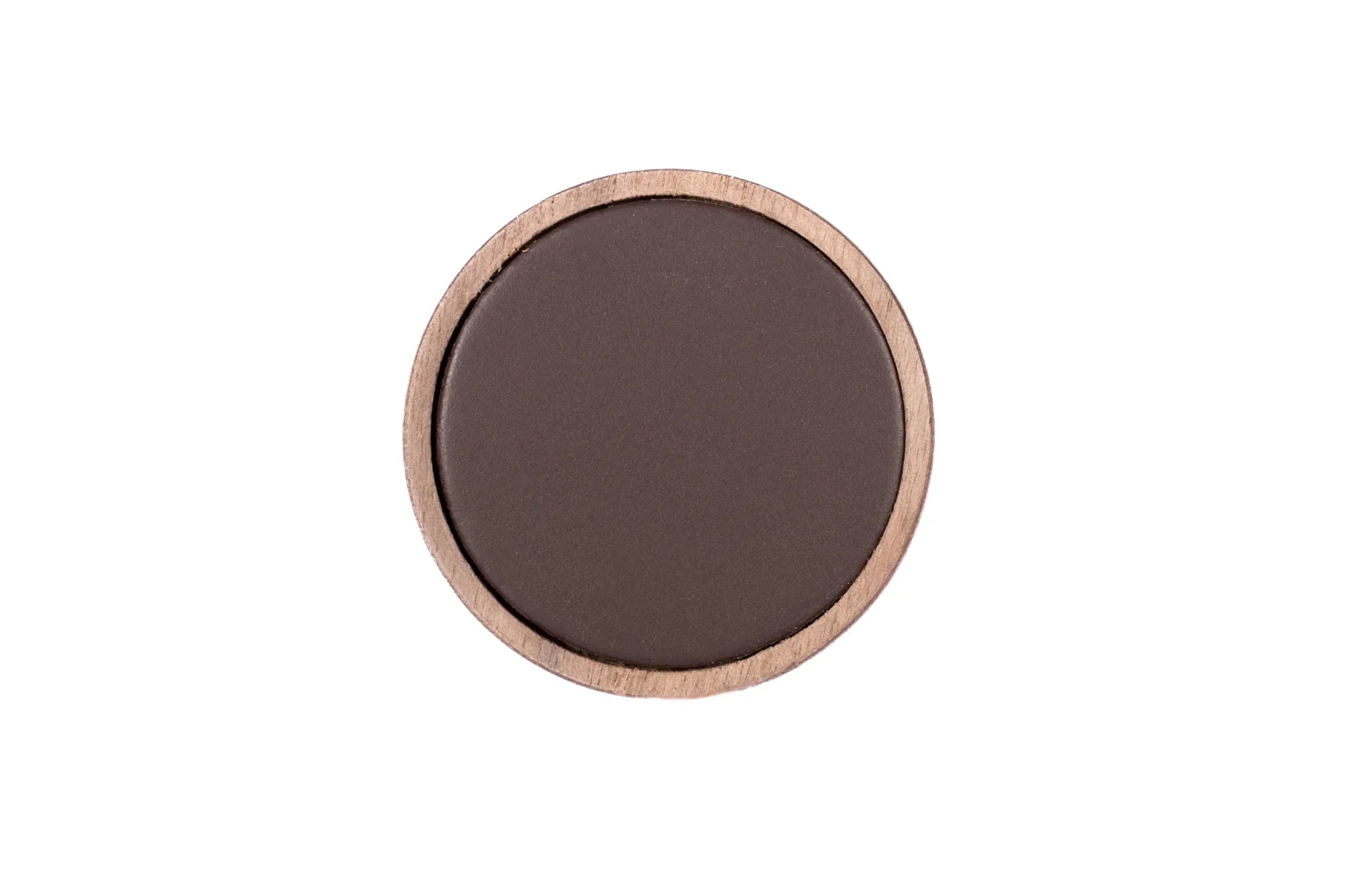 Wood round knob in beech and walnut finish by Mantara W-0040, suitable for drawers, bathroom, kids room knob.