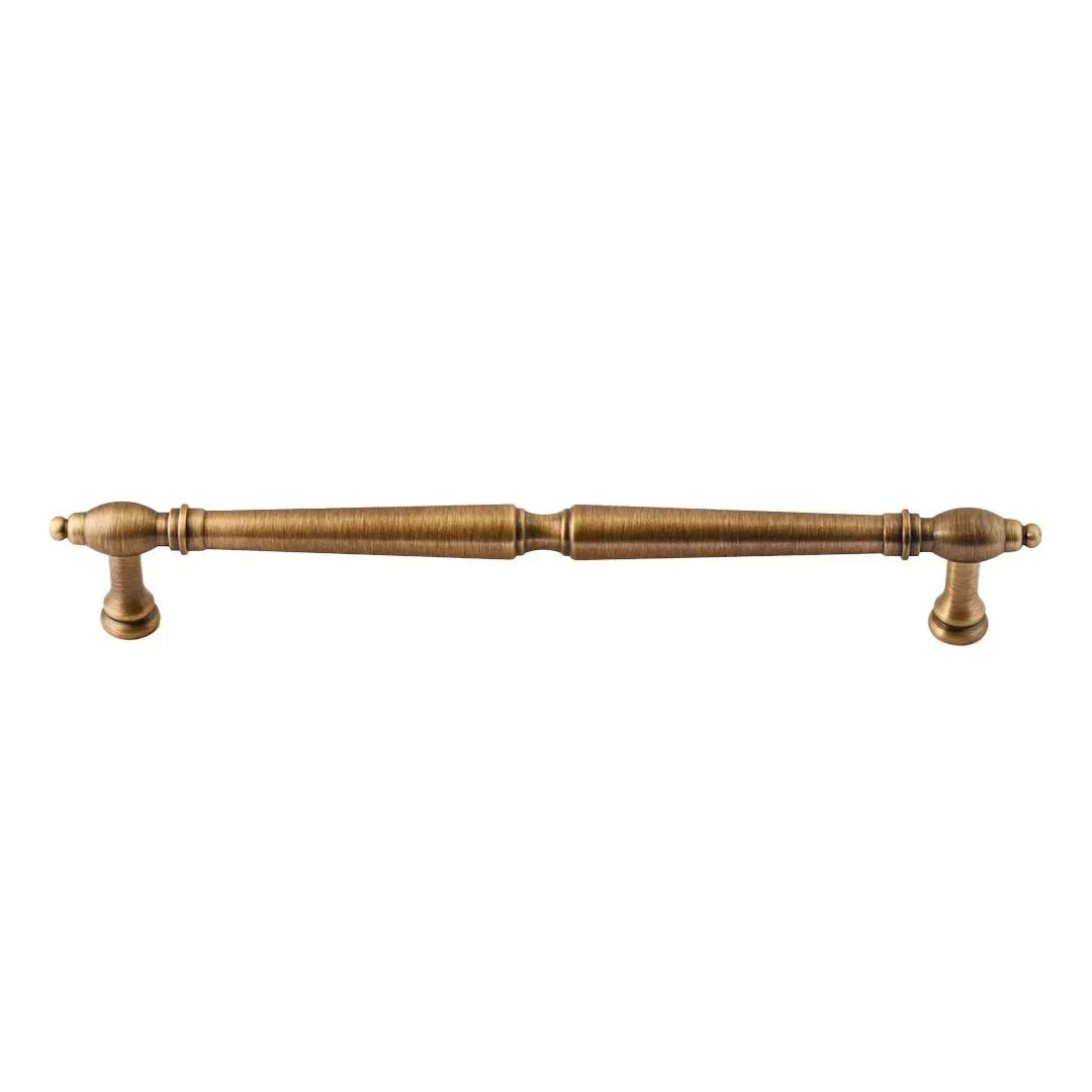 Door handle solid brass antique bronze finish by Mantara, model temple handle B-0123, bronze handle for pooja doors.